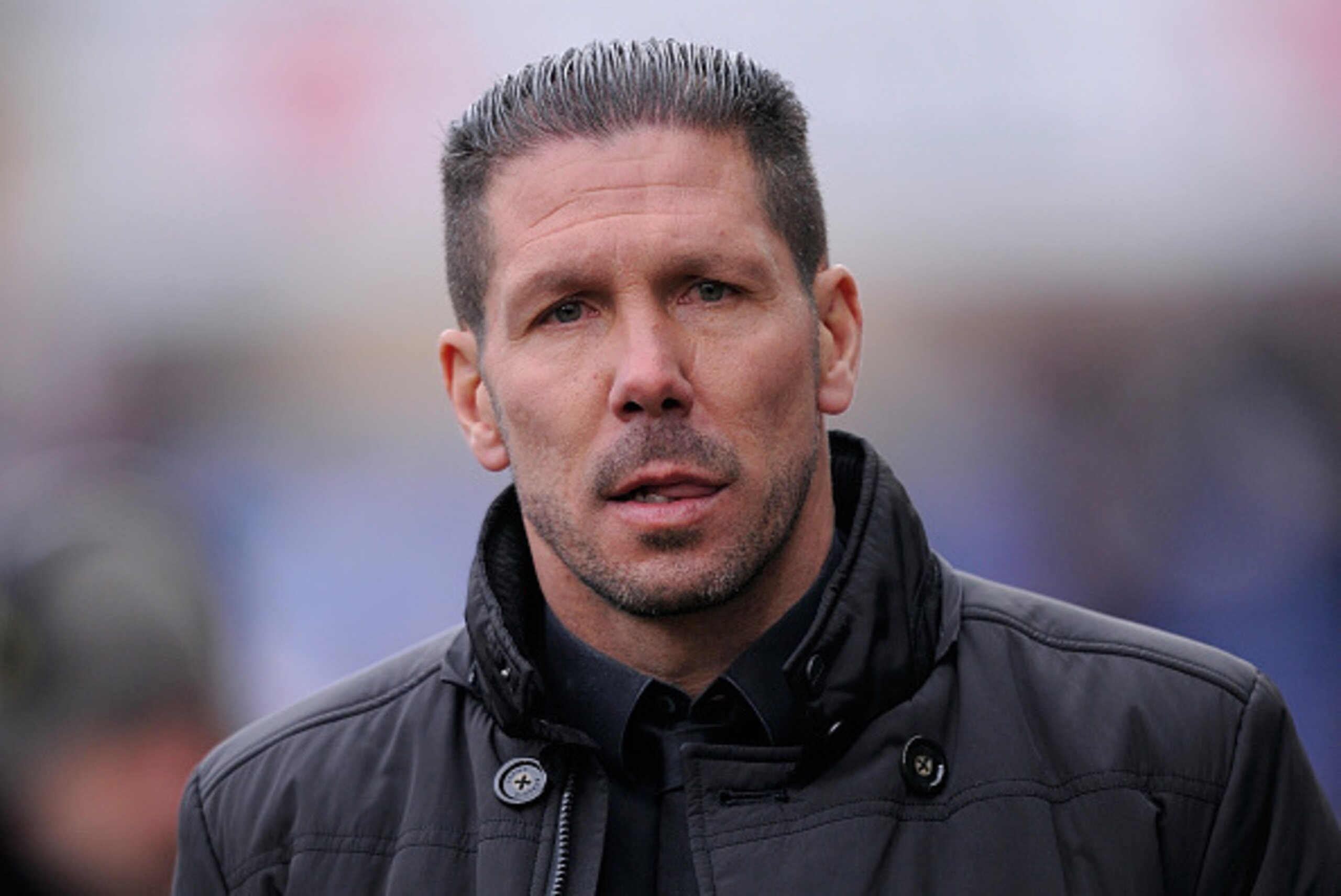 MADRID, SPAIN - FEBRUARY 07:  Head coach Diego Simeone of Club Atletico de Madrid looks on during the La Liga match between Club Atletico de Madrid and Real Madrid at Vicente Calderon Stadium on February 7, 2015 in Madrid, Spain.  (Photo by Denis Doyle/Ge