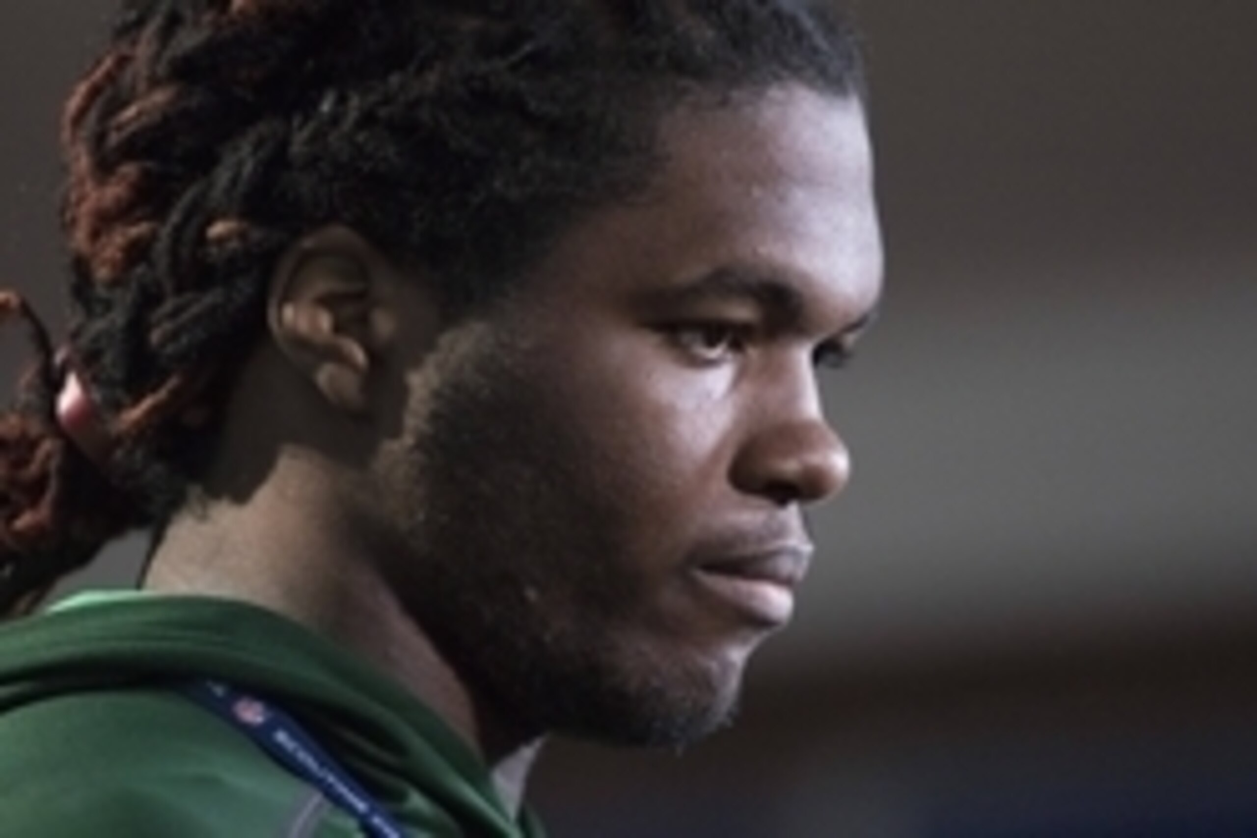 Feb 20, 2015; Indianapolis, IN, USA; Louisville linebacker Lorenzo Mauldin speaks to the media at the 2015 NFL Combine at Lucas Oil Stadium. Mandatory Credit: Trevor Ruszkowski-USA TODAY Sports