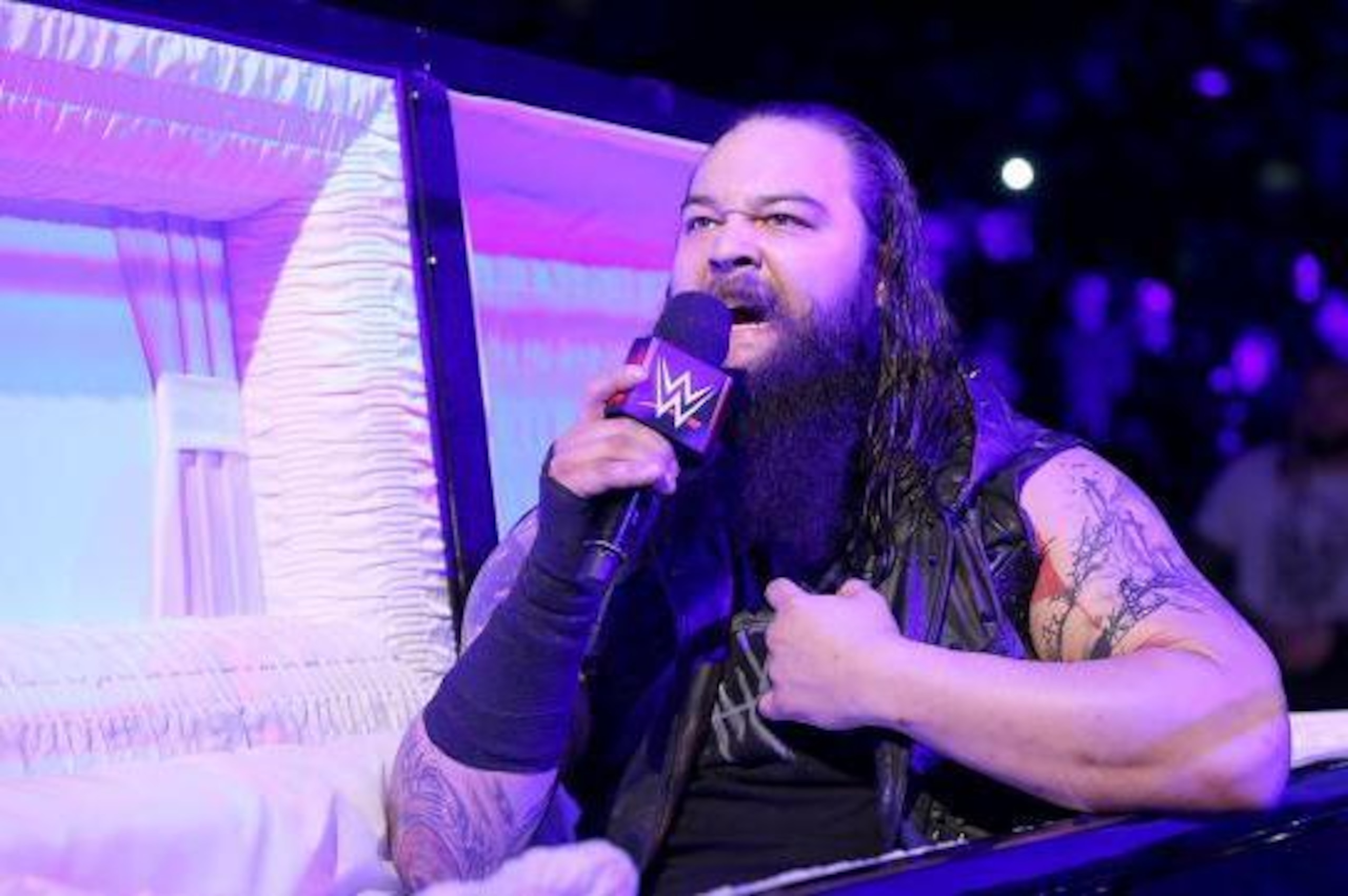 Bray Wyatt calls out The Undertaker at Fastlane. Bray Wyatt calls out The Undertaker at Fastlane.