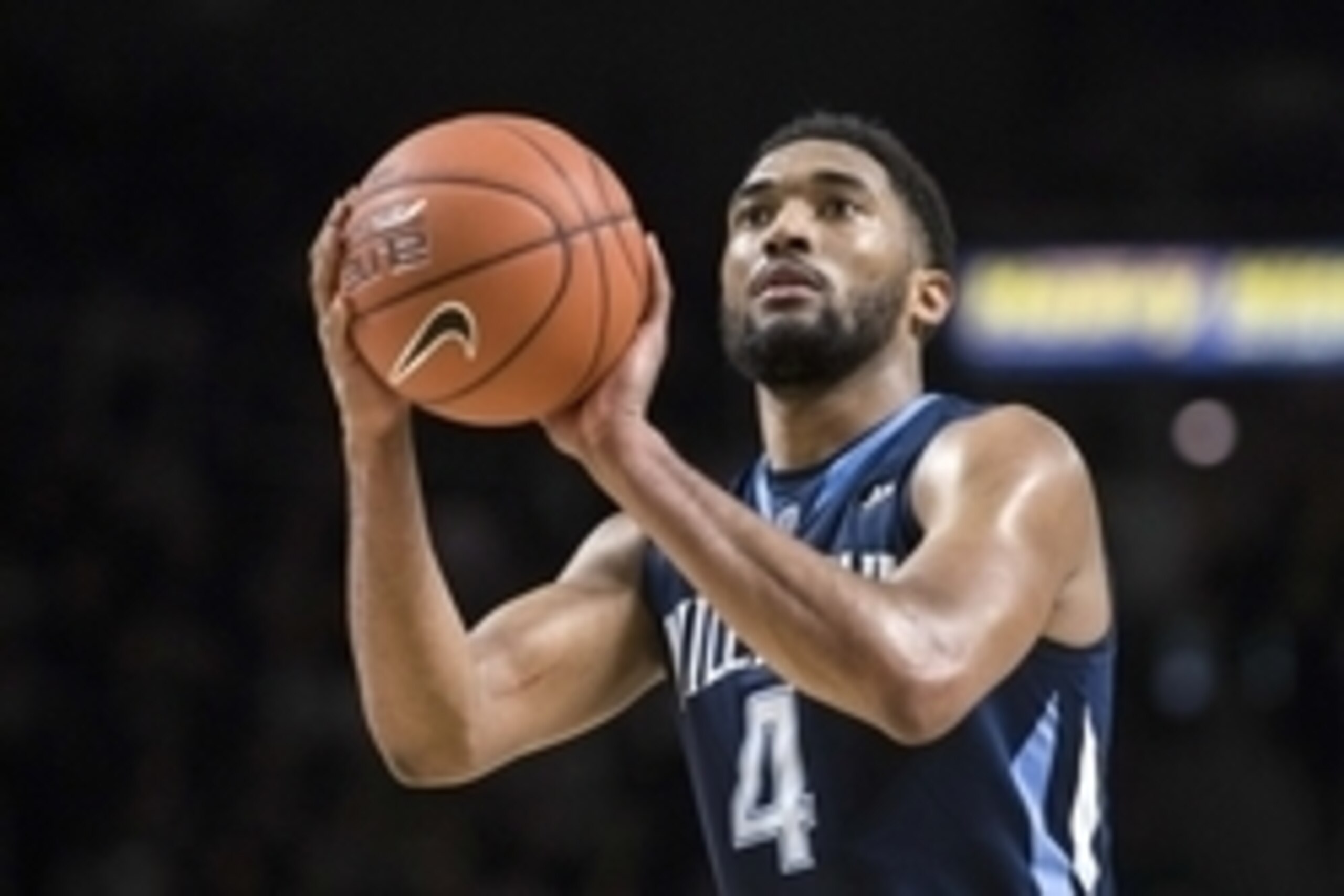 Feb 11, 2015; Providence, RI, USA; Villanova Wildcats guard Darrun Hilliard shoots a free throw against the Providence Friars during the second half at Dunkin Donuts Center.  The Wildcats won 74-68. Mandatory Credit: Gregory J. Fisher-USA TODAY Sports