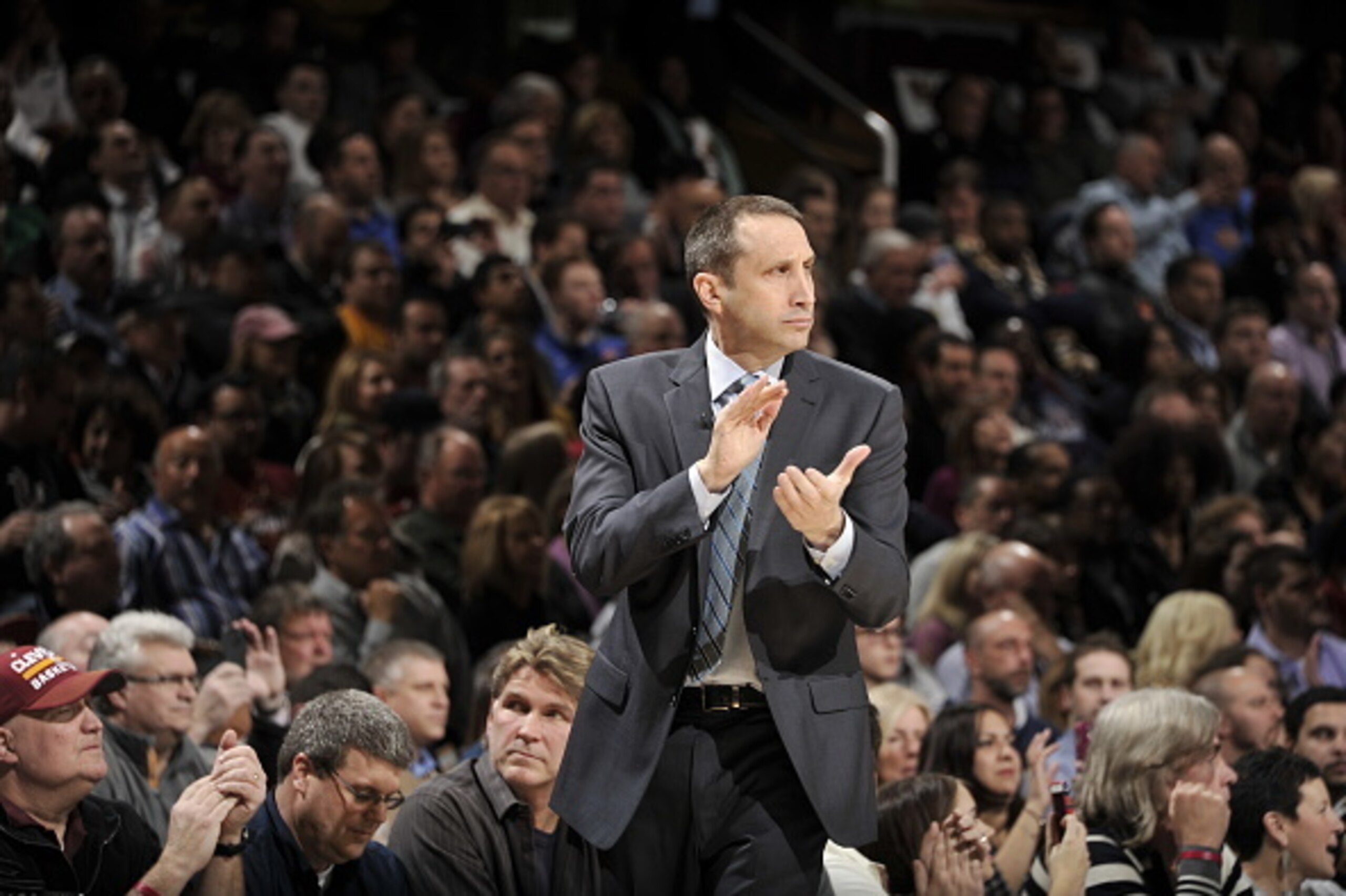 CLEVELAND, OH - FEBRUARY 11:  Head coach David Blatt of the Cleveland Cavaliers during the game against the Miami Heat on February 11, 2015 at Quicken Loans Arena in Cleveland, Ohio. NOTE TO USER: User expressly acknowledges and agrees that, by downloadin