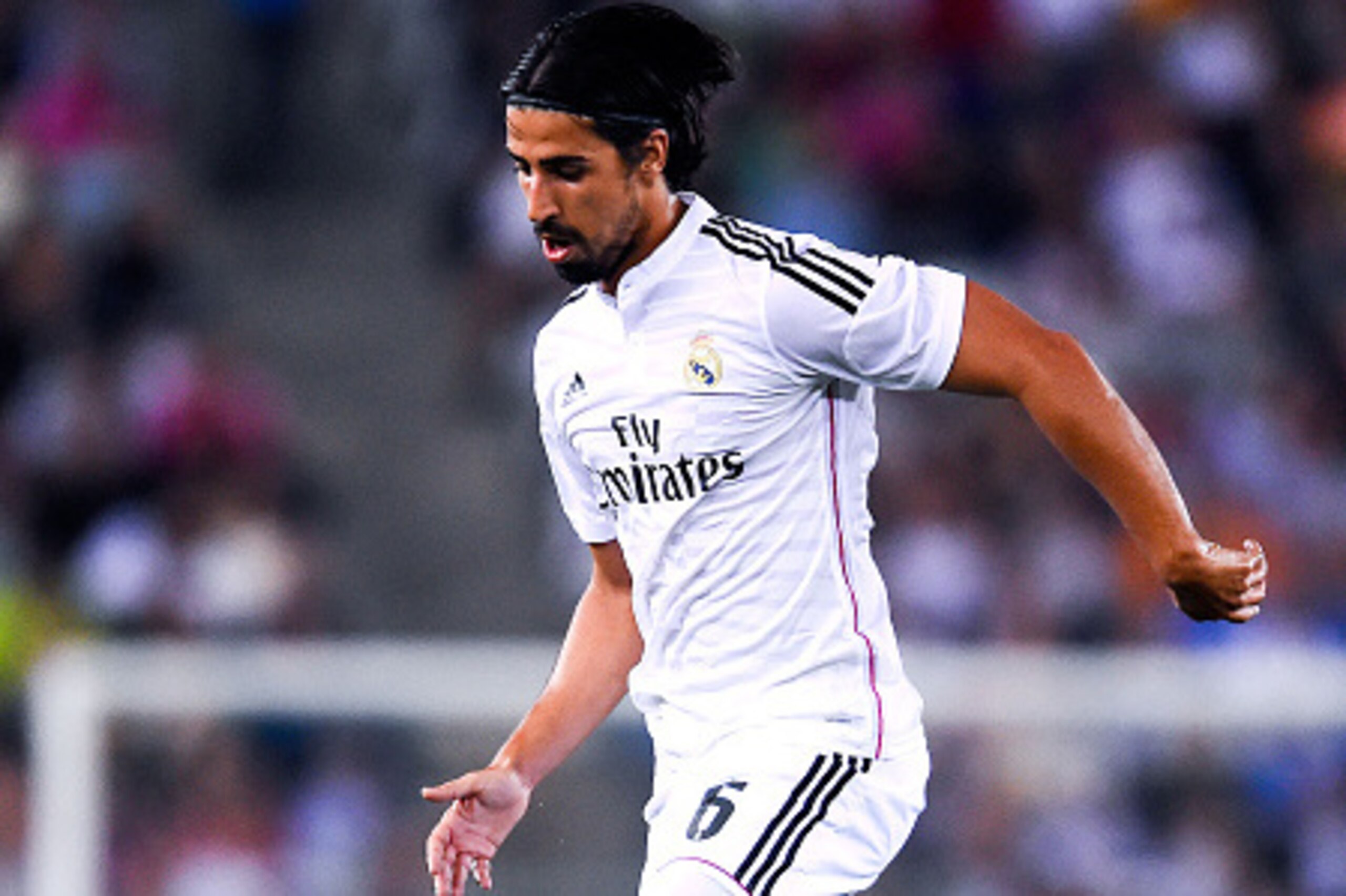 BARCELONA, SPAIN - OCTOBER 29:  Sami Khedira of Real Madrid CF runs with the ball during the Copa Del Rey Round of 32 first leg match at Power8 Stadium on October 29, 2014 in Barcelona, Spain.  (Photo by David Ramos/Getty Images)