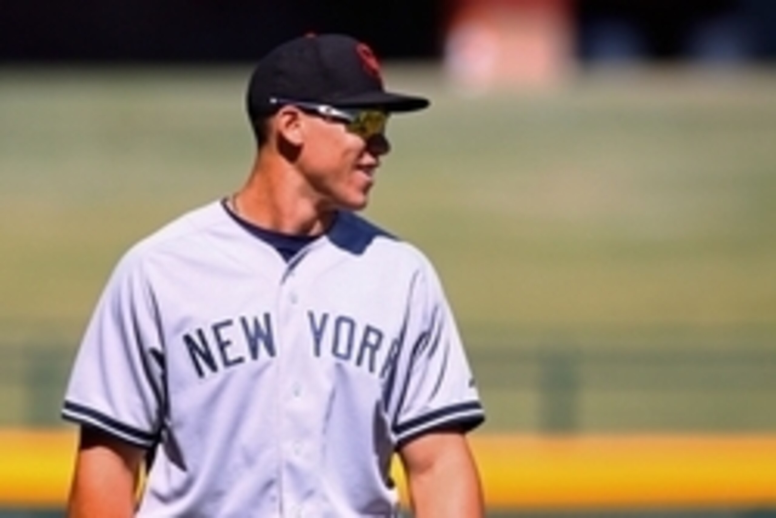 Oct. 14, 2014; Mesa, AZ, USA; New York Yankees outfielder Aaron Judge plays for the Scottsdale Scorpions against the Mesa Solar Sox during an Arizona Fall League game at Cubs Park. Mandatory Credit: Mark J. Rebilas-USA TODAY Sports