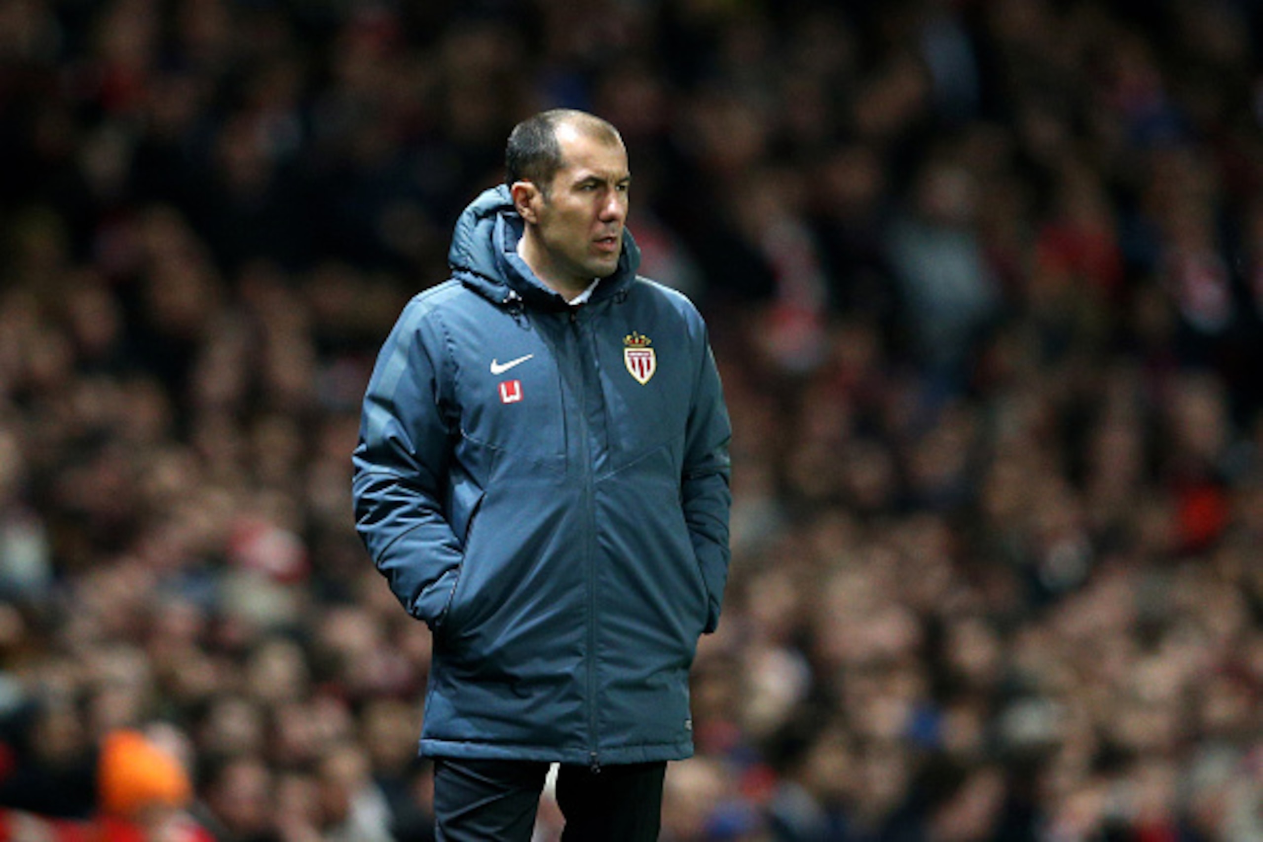 LONDON, ENGLAND - FEBRUARY 25:  Leonardo Jardim the manager of Monaco looks on  during the UEFA Champions League round of 16, first leg match between Arsenal and Monaco at The Emirates Stadium on February 25, 2015 in London, United Kingdom.  (Photo by Cli