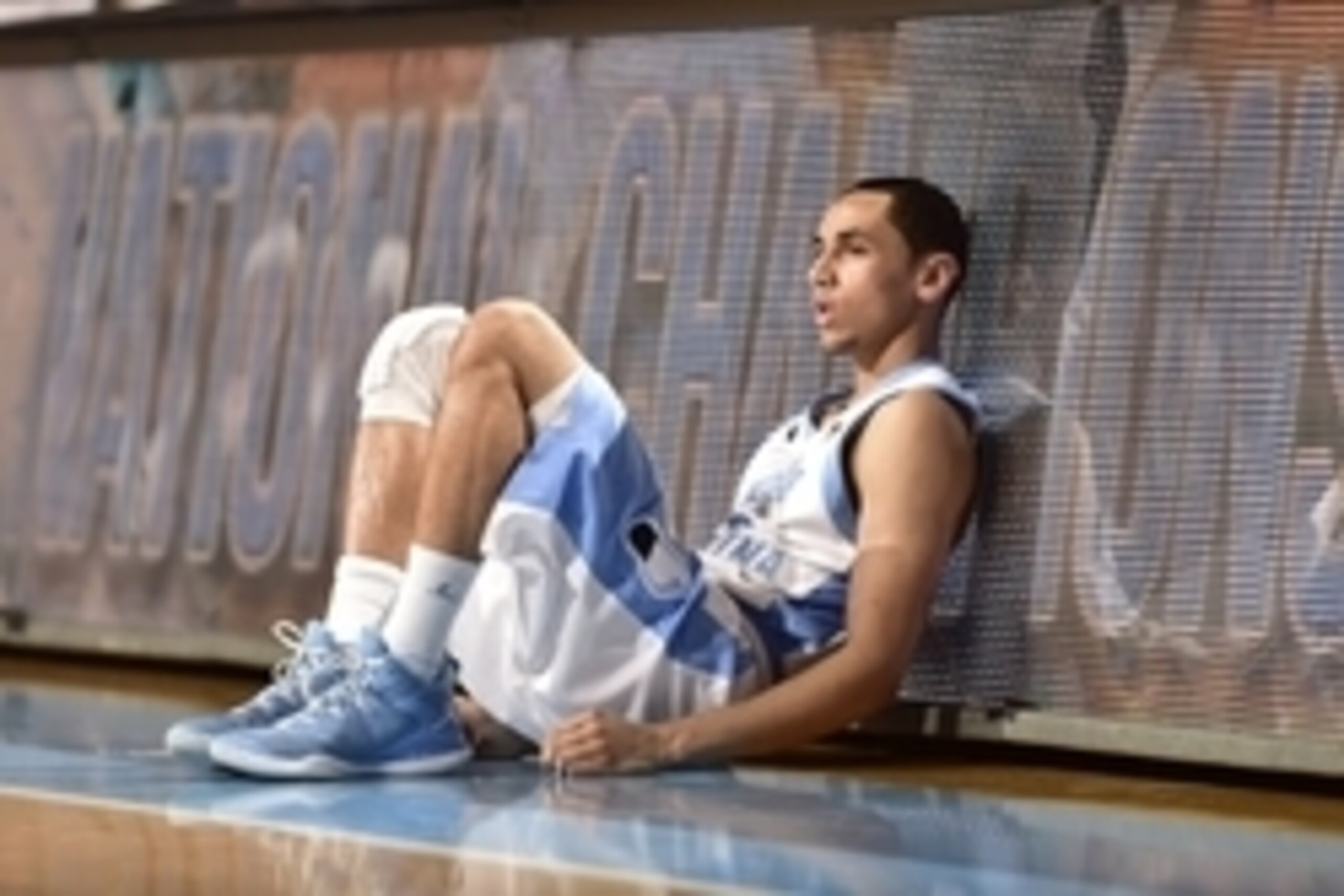 Feb 21, 2015; Chapel Hill, NC, USA; North Carolina Tar Heels guard Marcus Paige (5) waits to come into the game in the second half. The Tar Heels defeated the Yellow Jackets 89-60 at Dean E. Smith Center. Mandatory Credit: Bob Donnan-USA TODAY Sports