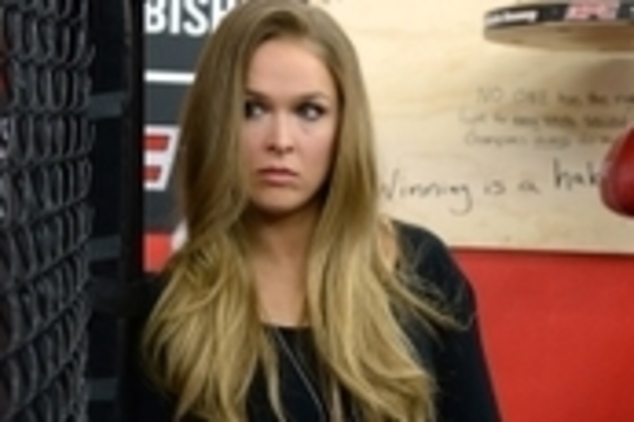 Feb 18, 2015; Glendale, CA, USA;  Ronda Rousey talks about her upcoming championship fight during media day for UFC 184 at Glendale Fighting Club. Mandatory Credit: Jayne Kamin-Oncea-USA TODAY Sports