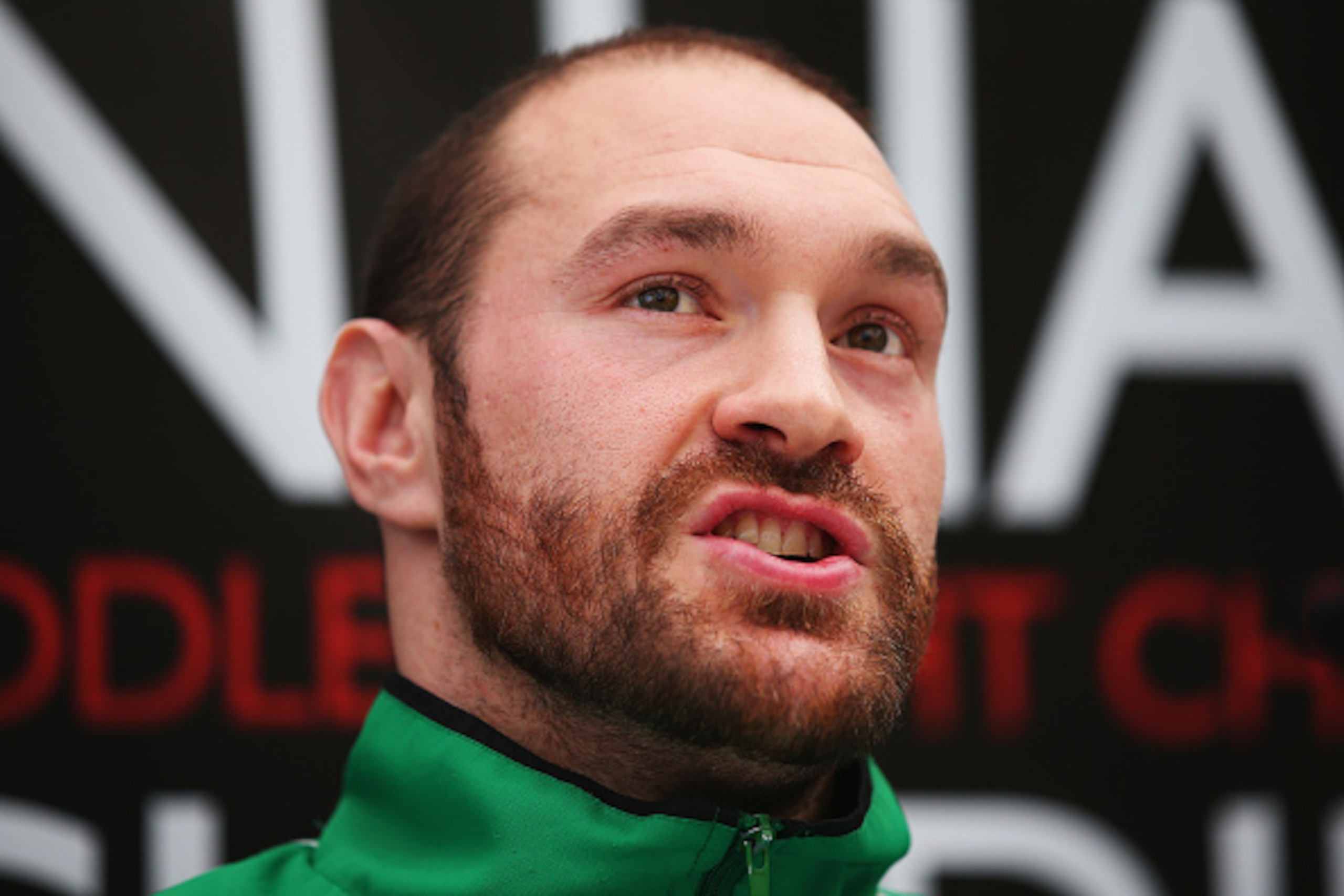 LONDON, ENGLAND - JANUARY 20:  Tyson Fury talks to the media during a Tyson Fury - Christian Hammer head-to-head press conference at Fredericks Resturant on January 20, 2015 in London, England.  (Photo by Bryn Lennon/Getty Images)