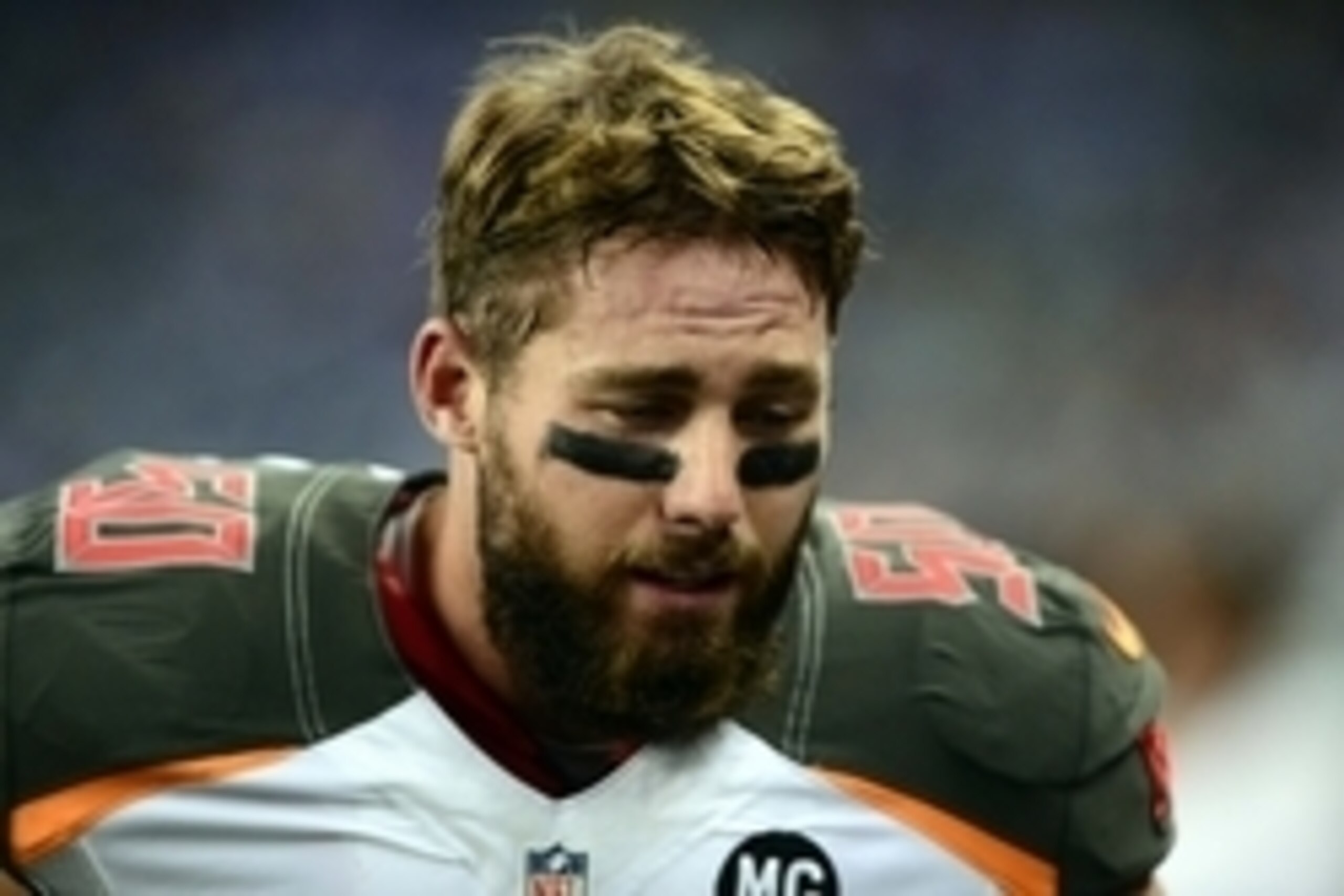 Dec 7, 2014; Detroit, MI, USA; Tampa Bay Buccaneers middle linebacker Dane Fletcher (50) against the Detroit Lions at Ford Field. Mandatory Credit: Andrew Weber-USA TODAY Sports