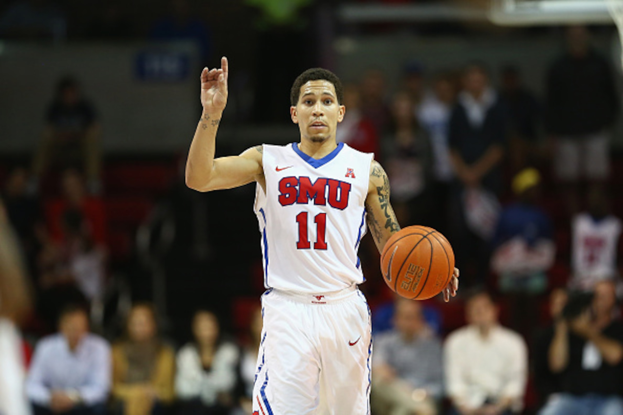 DALLAS, TX - NOVEMBER 30: Nic Moore #11 of the Southern Methodist Mustangs at Moody Coliseum on November 30, 2014 in Dallas, Texas. (Photo by Ronald Martinez/Getty Images) DALLAS, TX - NOVEMBER 30: Nic Moore #11 of the Southern Methodist Mustangs at Moody Coliseum on November 30, 2014 in Dallas, Texas. (Photo by Ronald Martinez/Getty Images)