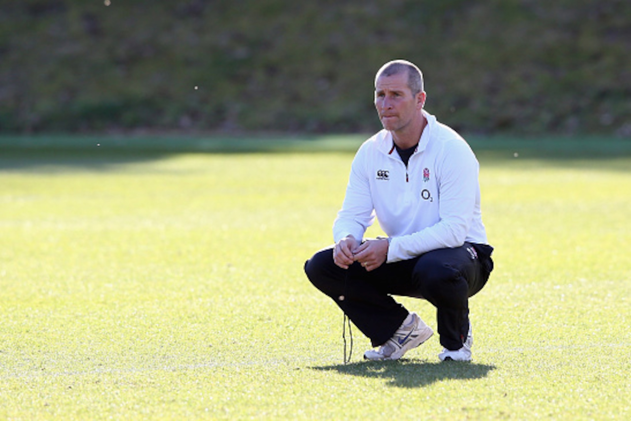 BAGSHOT, ENGLAND - FEBRUARY 25:  Stuart Lancaster, the England head coach looks on during the England training session held at Pennyhill Park on February 25, 2015 in Bagshot, England.  (Photo by David Rogers/Getty Images)