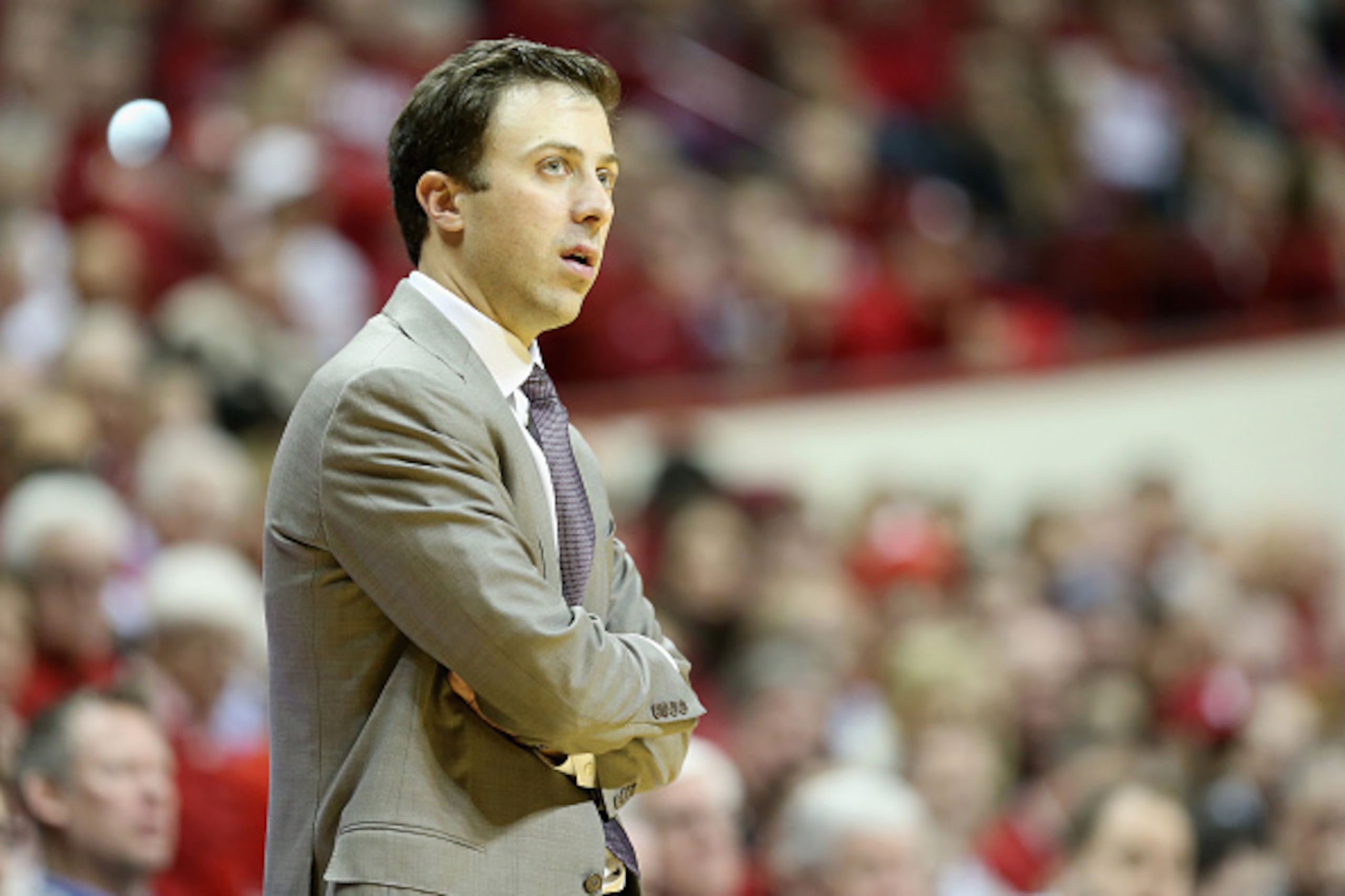 BLOOMINGTON, IN - FEBRUARY 15:  Richard Pitino the head coach of the Minnesota Golden Golphers gives watches the action during the game against the Indiana Hoosiers at Assembly Hall on February 15, 2015 in Bloomington, Indiana.  (Photo by Andy Lyons/Getty