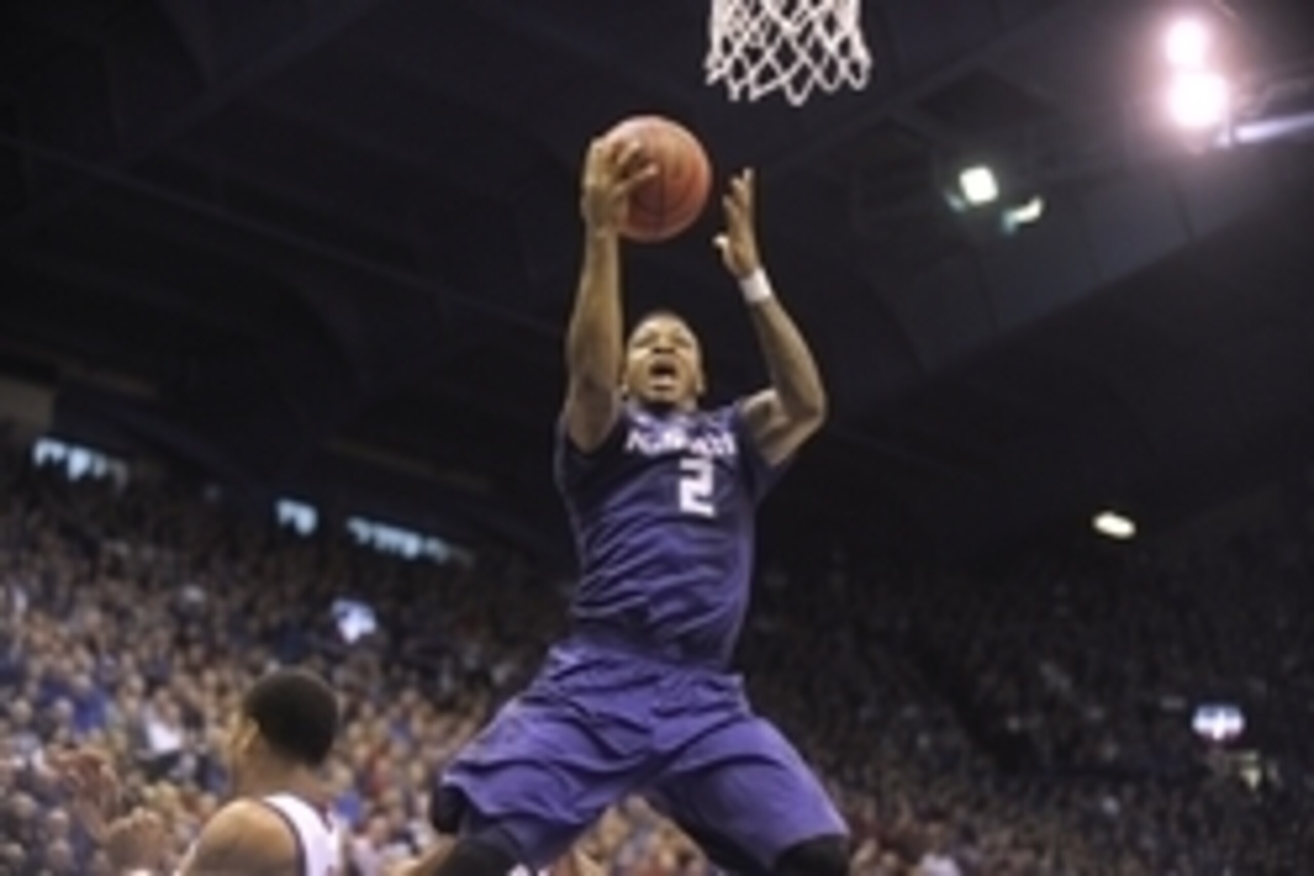 Jan 31, 2015; Lawrence, KS, USA; Kansas State Wildcats guard Marcus Foster (2) drives to the basket against the Kansas Jayhawks in the first half at Allen Fieldhouse. Mandatory Credit: John Rieger-USA TODAY Sports