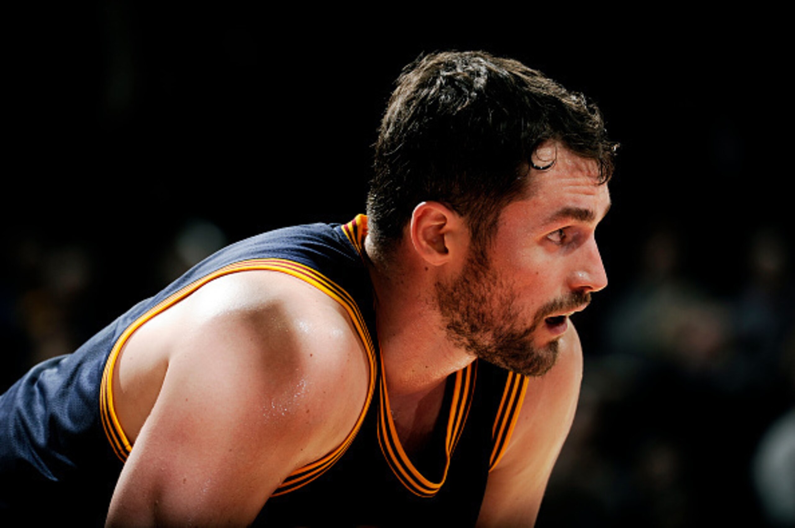 CLEVELAND, OH - FEBRUARY 26: Kevin Love #0 of the Cleveland Cavaliers stands on the court during a game against the Golden State Warriors at The Quicken Loans Arena on February 26, 2015 in Cleveland, Ohio. NOTE TO USER: User expressly acknowledges and agr