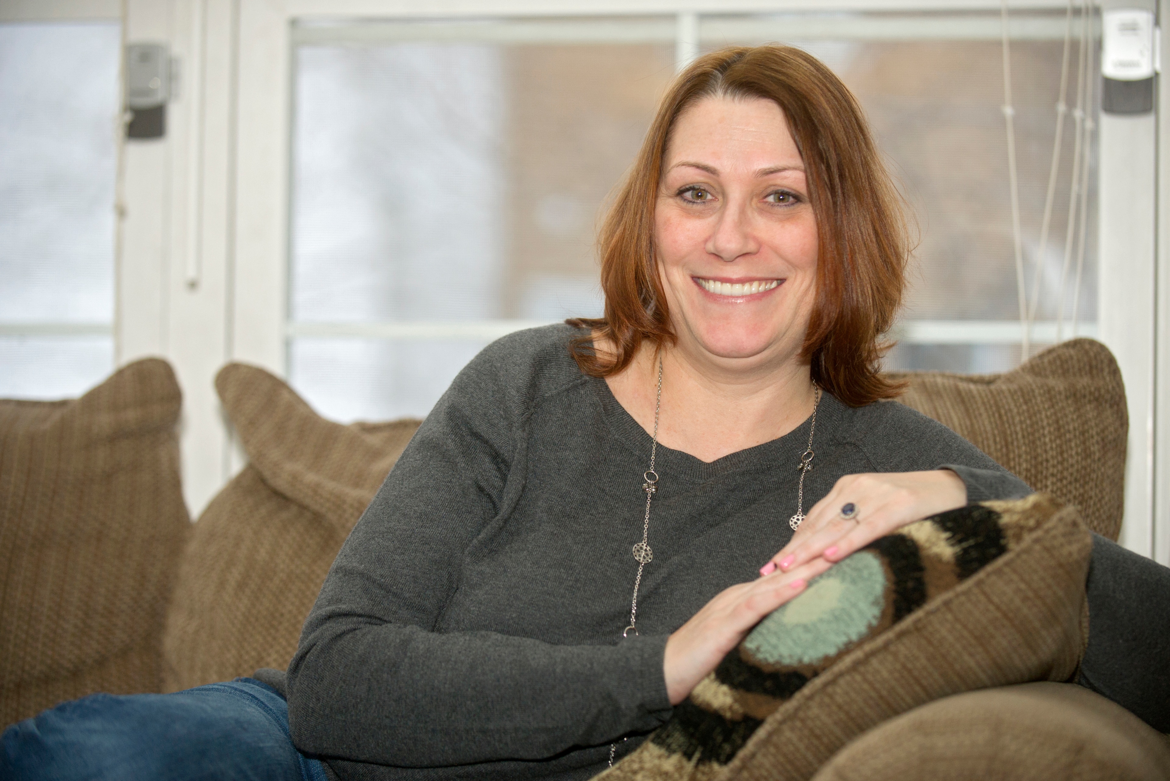 Matt's wife Kim at their home in State College, Pennsylvania.
