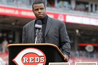 Ken Griffey Jr. at his induction into the Reds' Hall of Fame last August.
