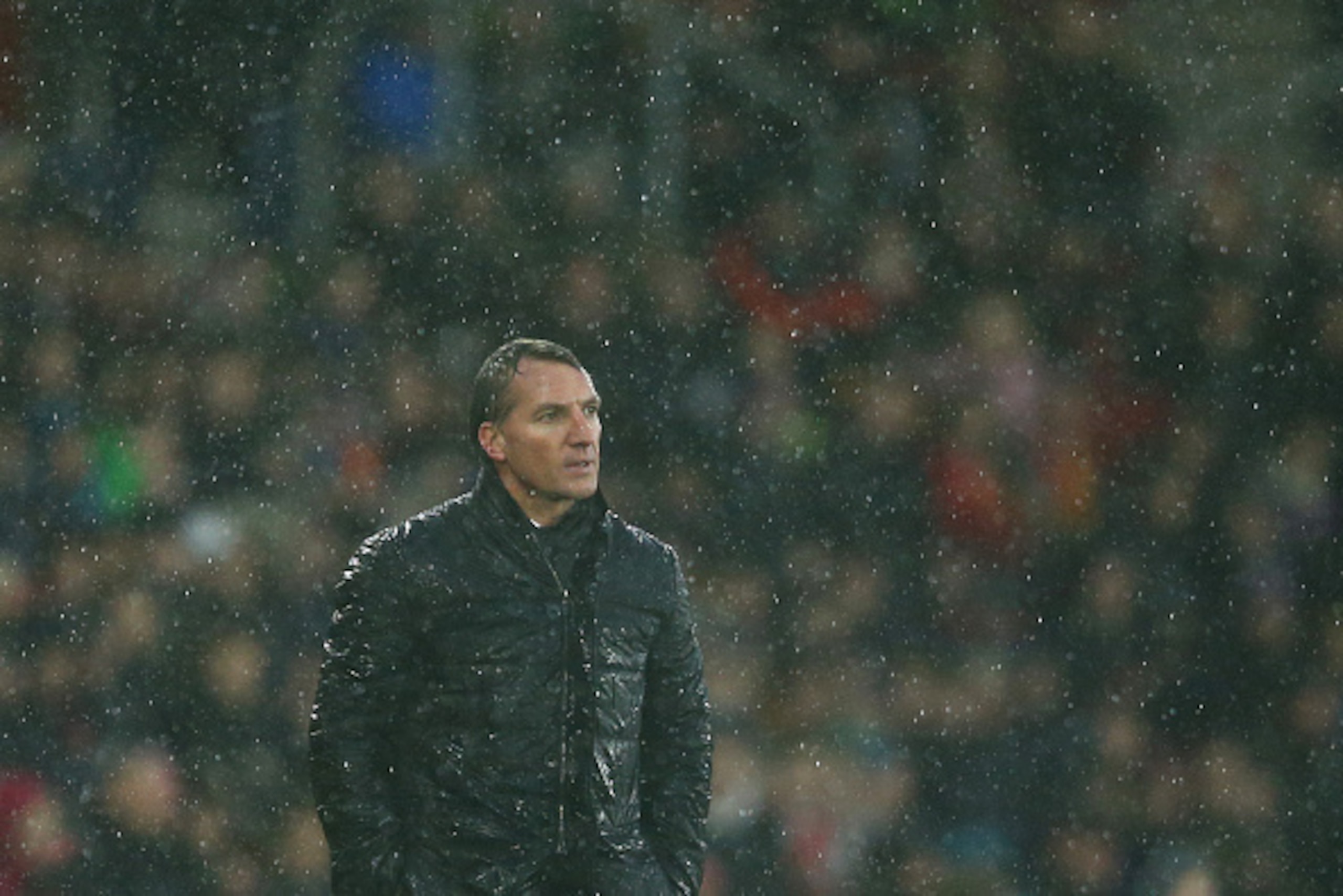 SOUTHAMPTON, ENGLAND - FEBRUARY 22: Brendan Rodgers the Liverpool manager looks on in the rain during the Barclays Premier League match between Southampton and Liverpool at St Mary's Stadium on February 22, 2015 in Southampton, England. (Photo by Richar SOUTHAMPTON, ENGLAND - FEBRUARY 22: Brendan Rodgers the Liverpool manager looks on in the rain during the Barclays Premier League match between Southampton and Liverpool at St Mary's Stadium on February 22, 2015 in Southampton, England. (Photo by Richar