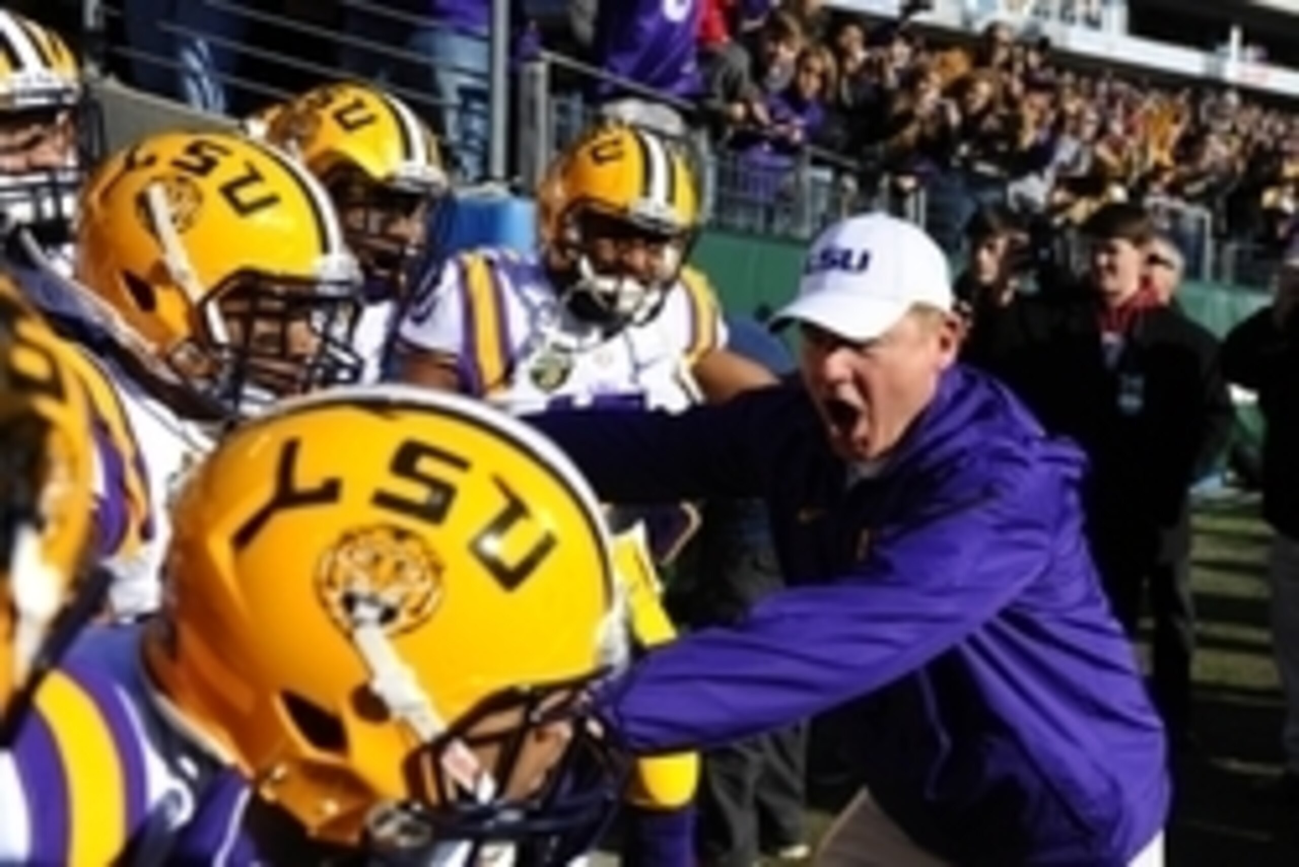Dec 30, 2014; Nashville, TN, USA; LSU Tigers head coach Les Miles prior to the game against the Notre Dame Fighting Irish in the Music City Bowl at LP Field. Mandatory Credit: Christopher Hanewinckel-USA TODAY Sports