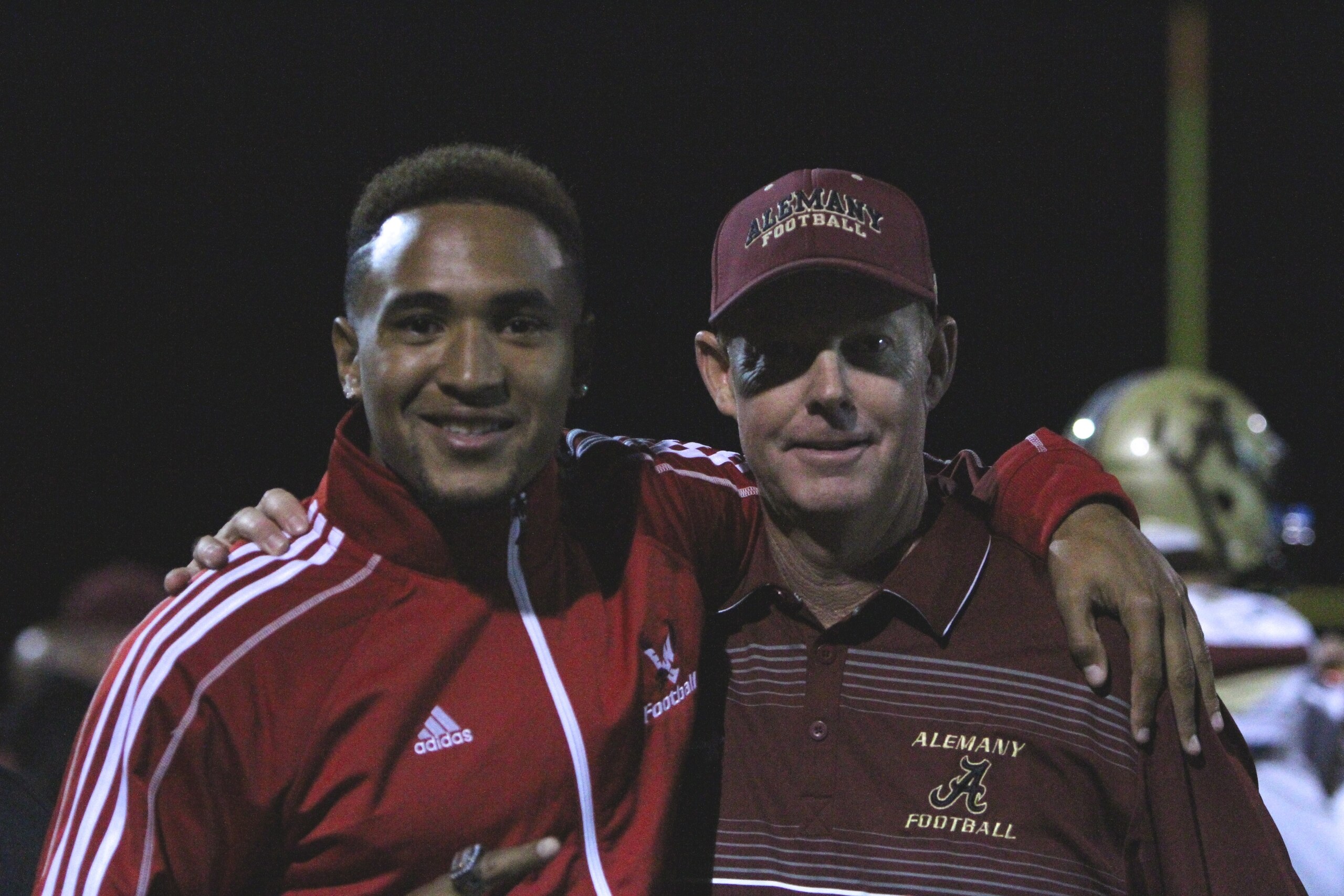 Vernon Adams with high school coach Dean Herrington. Vernon Adams with high school coach Dean Herrington.