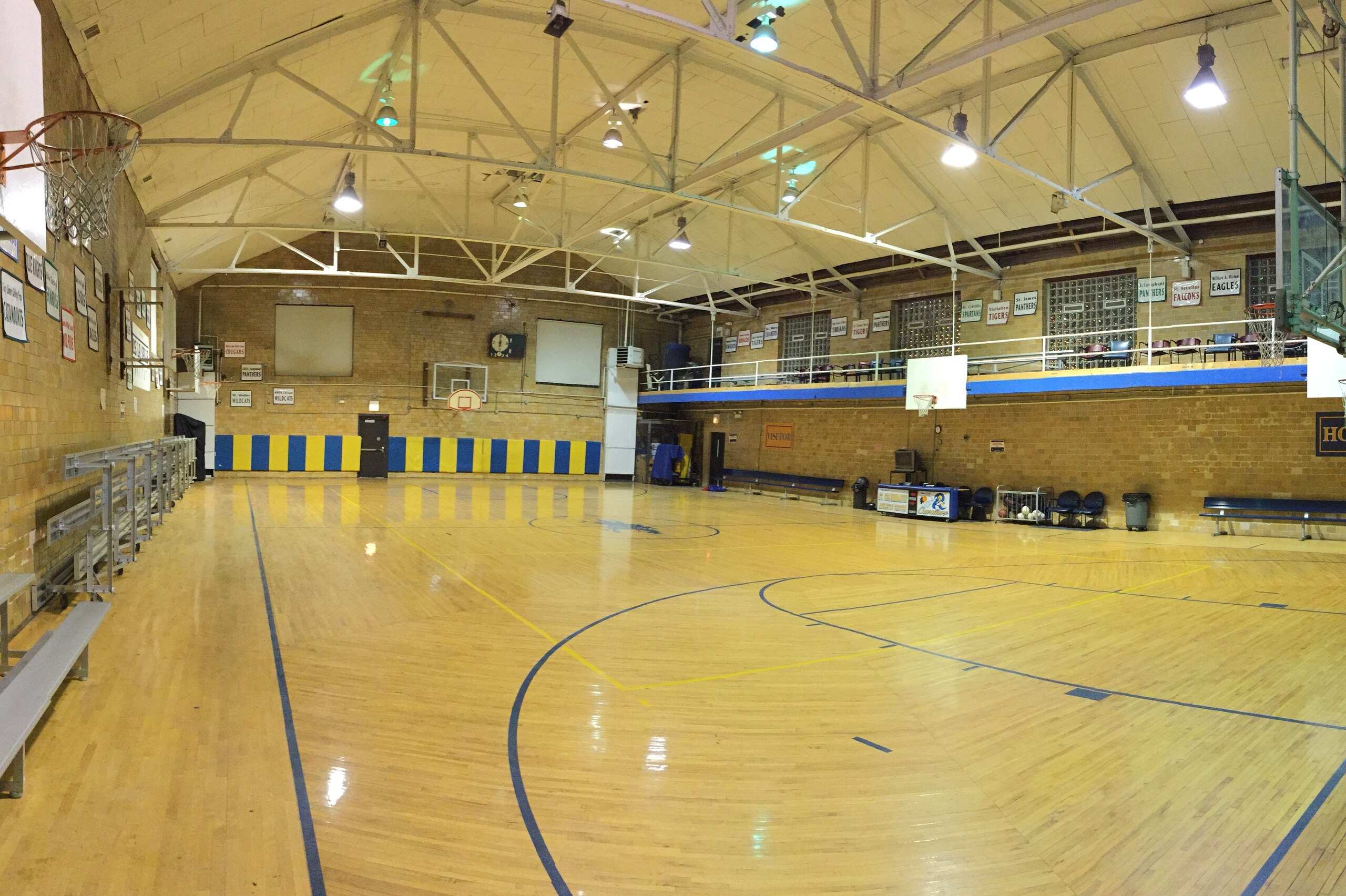 The St. Columbanus gym, which offered Davis a refuge from the potential dangers of his Chicago-area neighborhood. The St. Columbanus gym, which offered Davis a refuge from the potential dangers of his Chicago-area neighborhood.