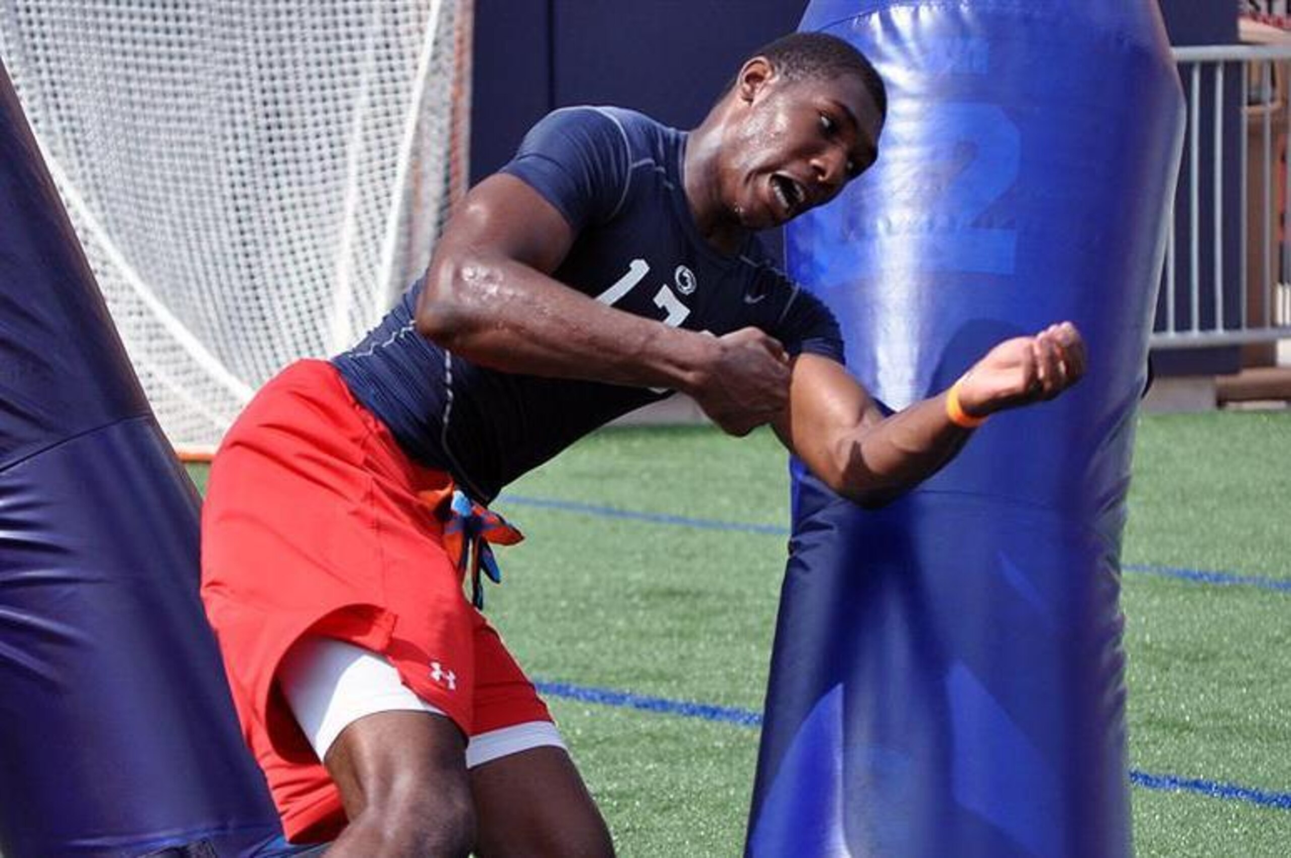 Hall has the makings of a dominant force at defensive end. Hall has the makings of a dominant force at defensive end.
