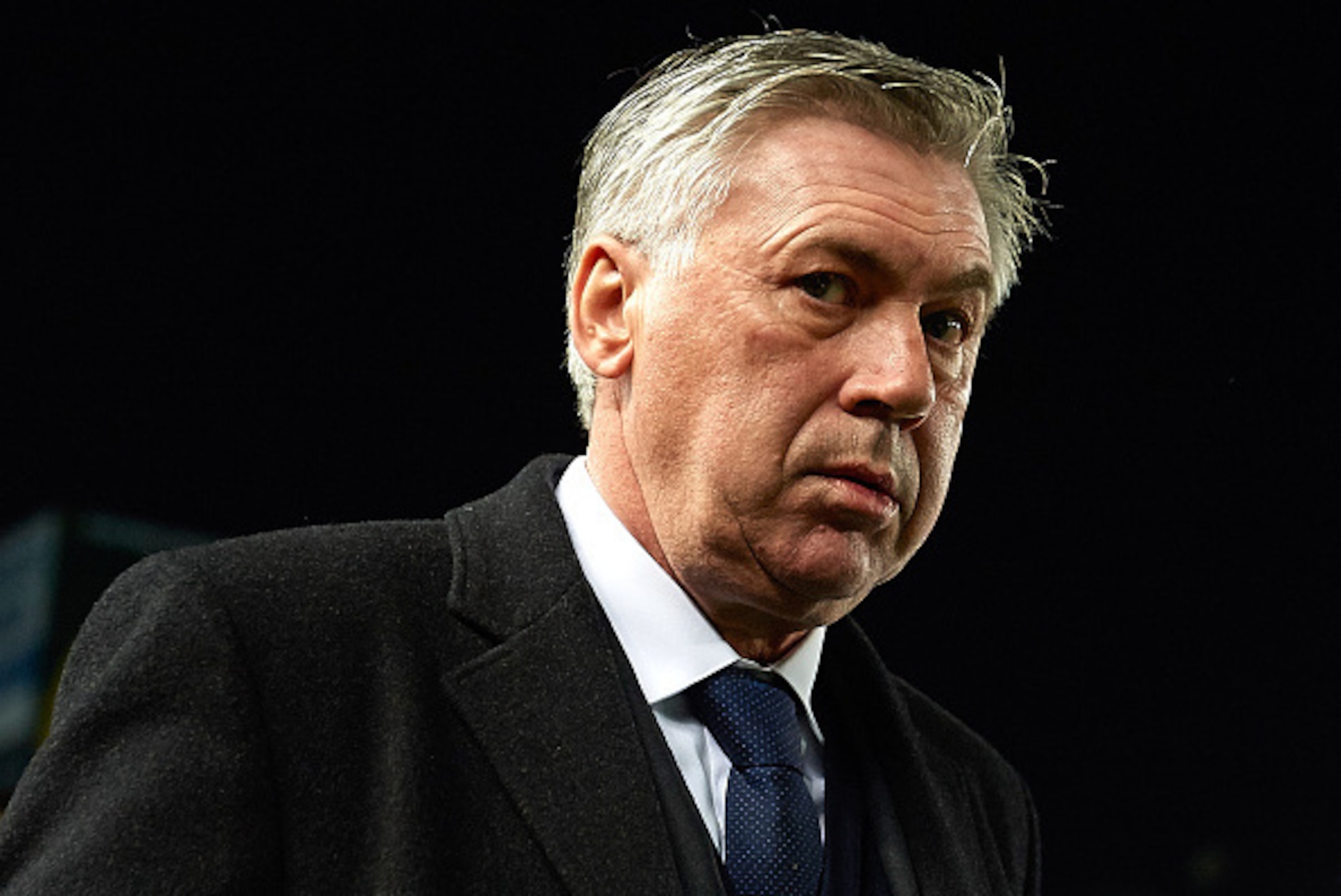ELCHE, SPAIN - FEBRUARY 22: Real Madrid manager Carlo Ancelotti looks on before the La Liga match between Elche FC and Real Madrid at Estadio Manuel Martinez Valero on February 22, 2015 in Elche, Spain. (Photo by Manuel Queimadelos Alonso/Getty Images) ELCHE, SPAIN - FEBRUARY 22: Real Madrid manager Carlo Ancelotti looks on before the La Liga match between Elche FC and Real Madrid at Estadio Manuel Martinez Valero on February 22, 2015 in Elche, Spain. (Photo by Manuel Queimadelos Alonso/Getty Images)