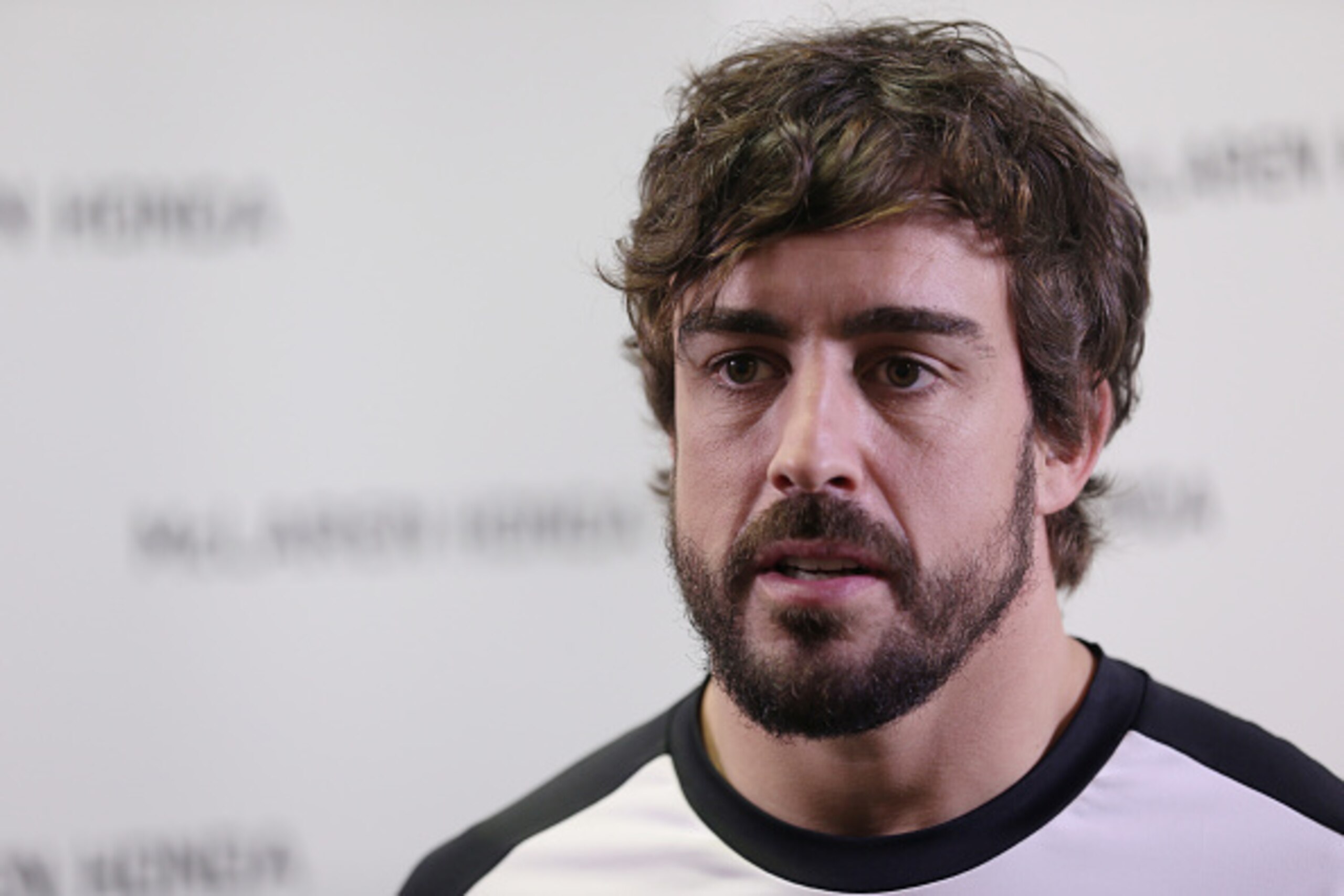 TOKYO, JAPAN - FEBRUARY 10:  (EXCLUSIVE COVERAGE; EDITORIAL ONLY) McLaren-Honda driver Fernando Alonso is interviewed at the Honda Motor Co. headquarters on February 10, 2015 in Tokyo, Japan. Honda Motor Co., Ltd. held a press conference in the run-up to 