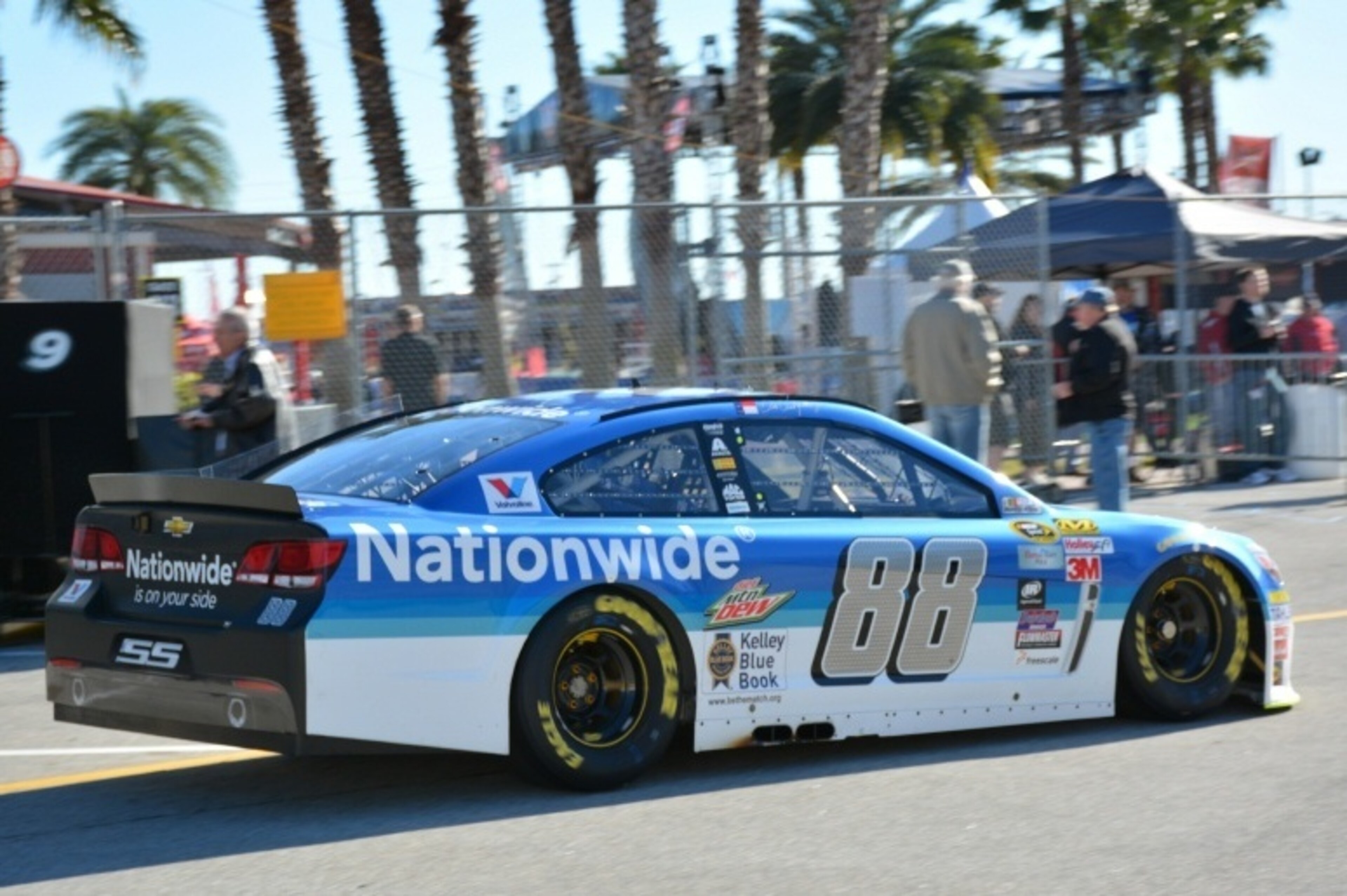 Dale Earnhardt Jr. heads out to the Daytona track for practice.