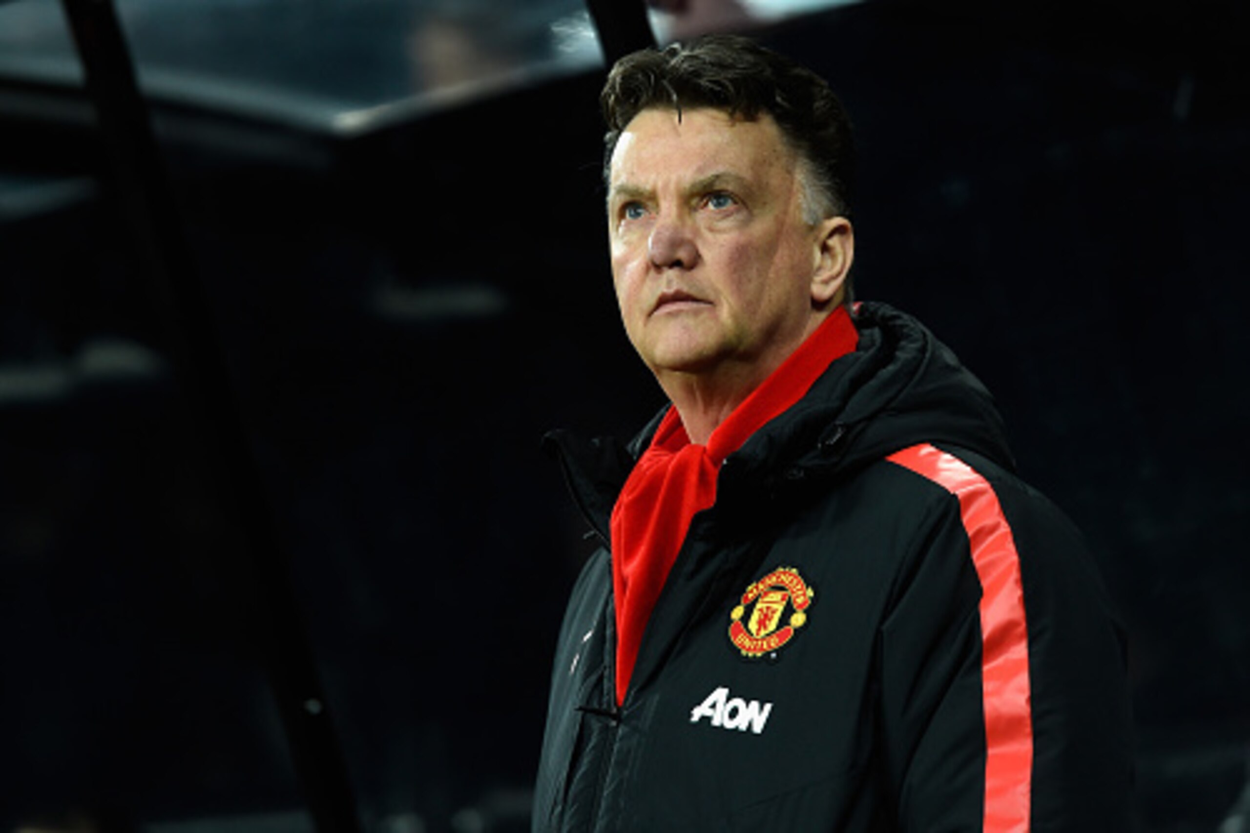 NEWCASTLE UPON TYNE, ENGLAND - MARCH 04:  Manchester United manager Louis Van Gaal looks on before the Barclays Premier League match between Newcastle United and Manchester United at St James' Park on March 4, 2015 in Newcastle upon Tyne, England.  (Photo