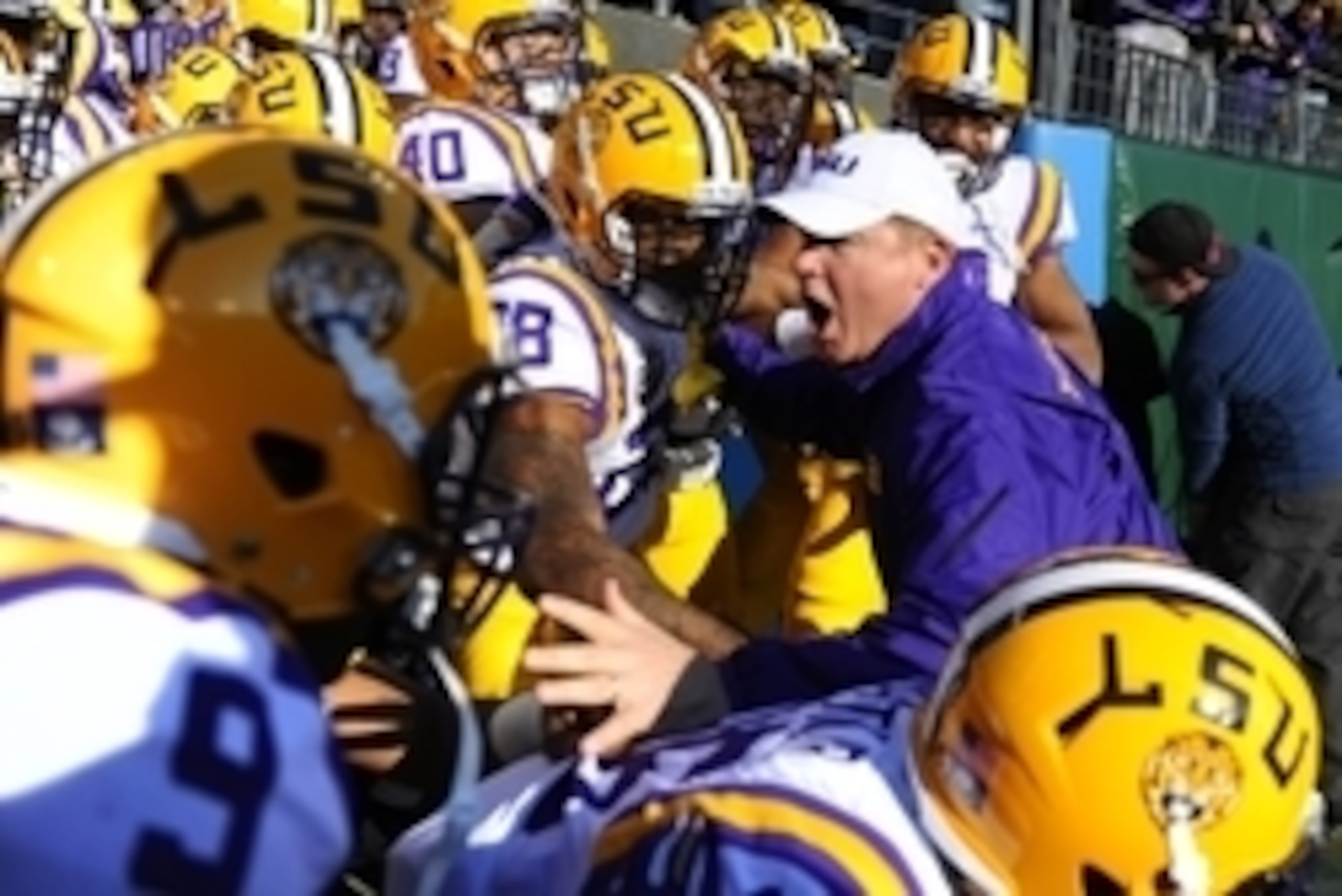Dec 30, 2014; Nashville, TN, USA; LSU Tigers head coach Les Miles prior to the game against the Notre Dame Fighting Irish in the Music City Bowl at LP Field. Mandatory Credit: Christopher Hanewinckel-USA TODAY Sports