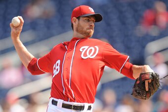 WASHINGTON, DC - SEPTEMBER 26:  Doug Fister #58 of the Washington Nationals pitches in the second inning during game one of a doubleheader against the Miami Marlins on September 26, 2014 at Nationals Park in Washington, DC.  (Photo by Mitchell Layton/Gett