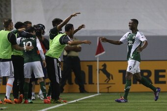 LOS ANGELES, CA - MAY 28:  Fanendo Adi #9 of the Portland Timbers celebrates his first goal of the second half with his teammates against Chivas USA at StubHub Center on May 28, 2014 in Los Angeles, California. Portland defeated Chivas USA 2-0.  (Photo by