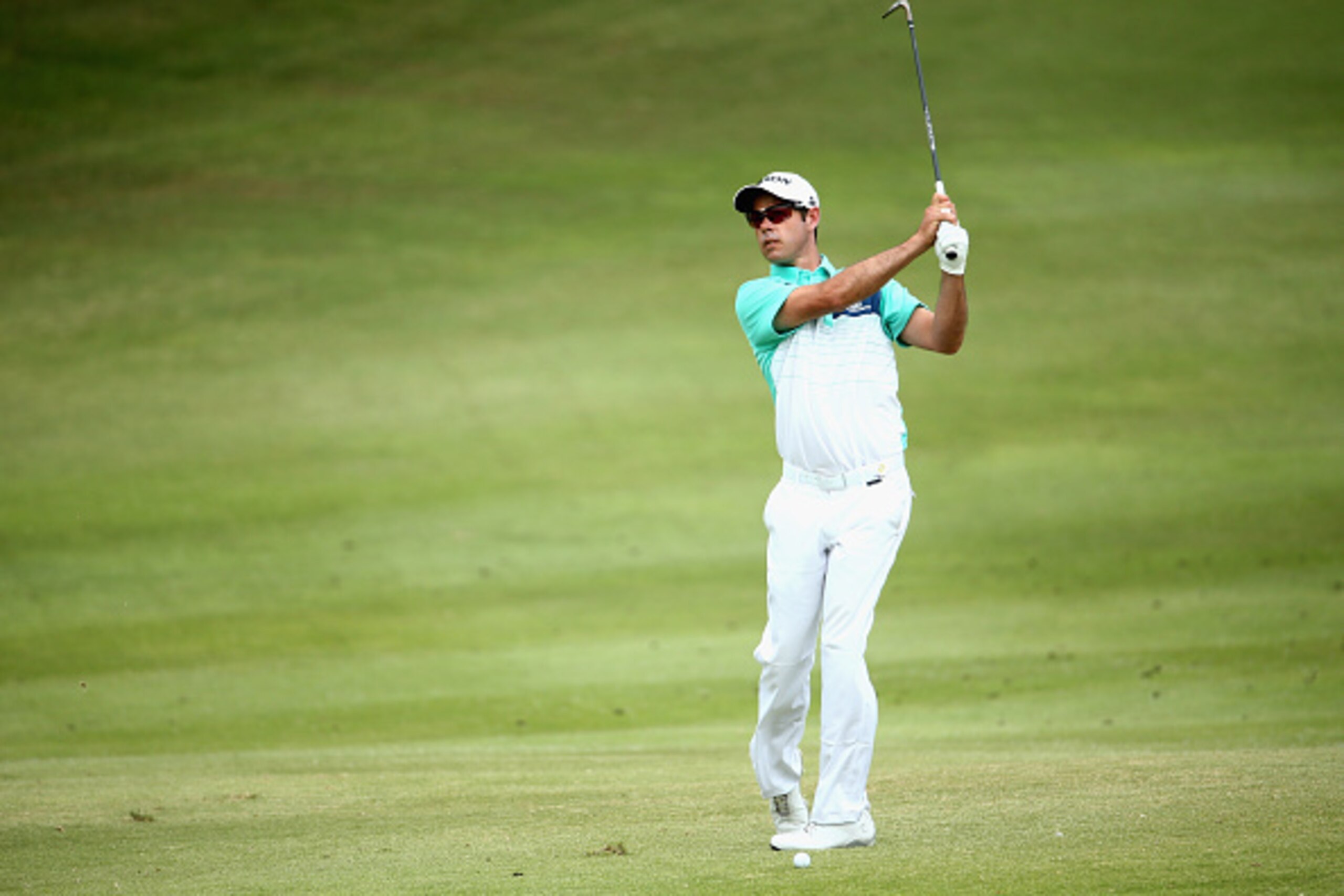 EAST LONDON, SOUTH AFRICA - MARCH 05:  Jaco Van Zyl of South Africa plays his second shot into the seventh green uring the first round of the Africa Open at East London Golf Club on March 5, 2015 in East London, South Africa.  (Photo by Warren Little/Gett