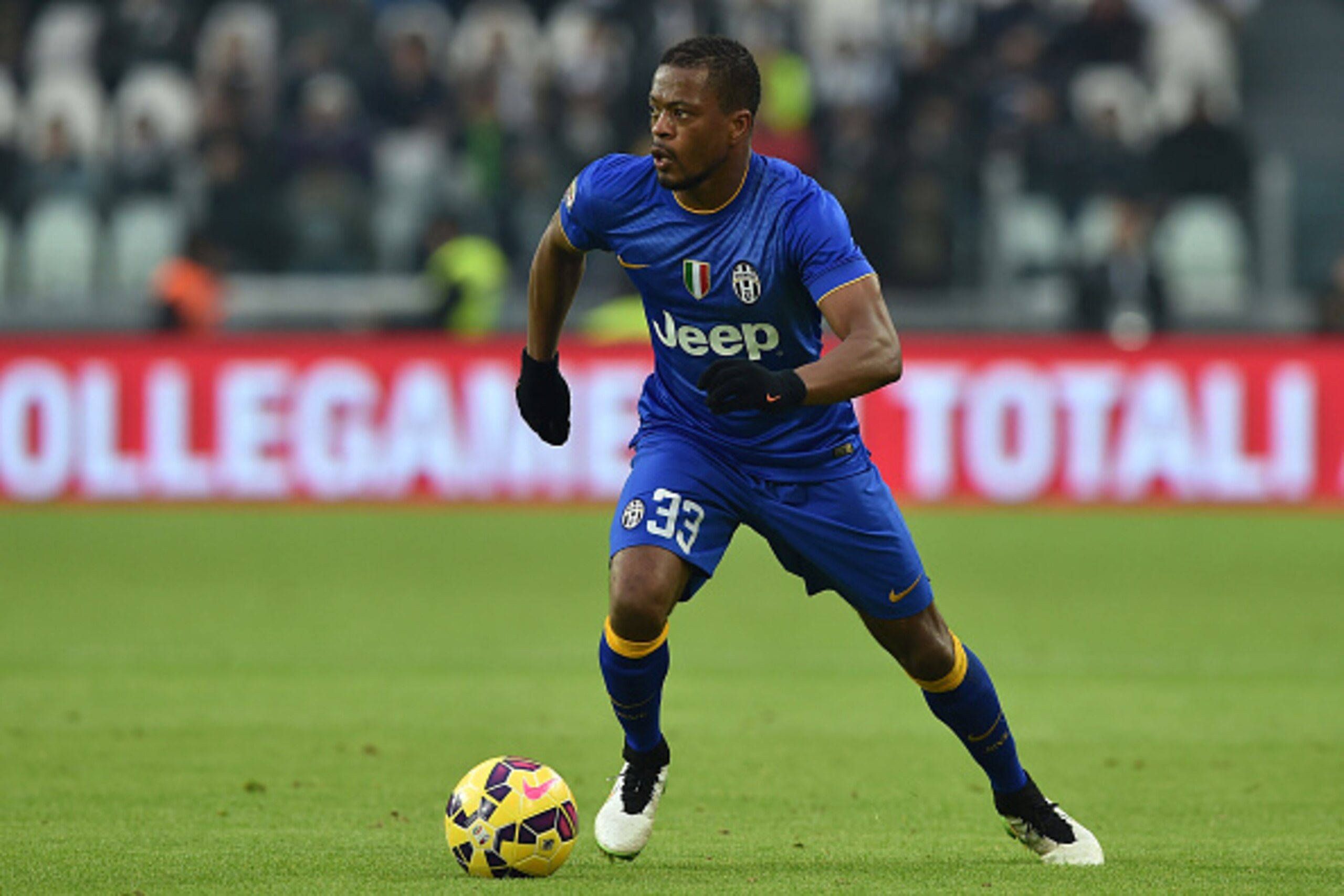 TURIN, ITALY - DECEMBER 14: Patrice Evra of Juventus FC in action during the Serie A match between Juventus FC and UC Sampdoria at Juventus Arena on December 14, 2014 in Turin, Italy. (Photo by Valerio Pennicino/Getty Images) TURIN, ITALY - DECEMBER 14: Patrice Evra of Juventus FC in action during the Serie A match between Juventus FC and UC Sampdoria at Juventus Arena on December 14, 2014 in Turin, Italy. (Photo by Valerio Pennicino/Getty Images)