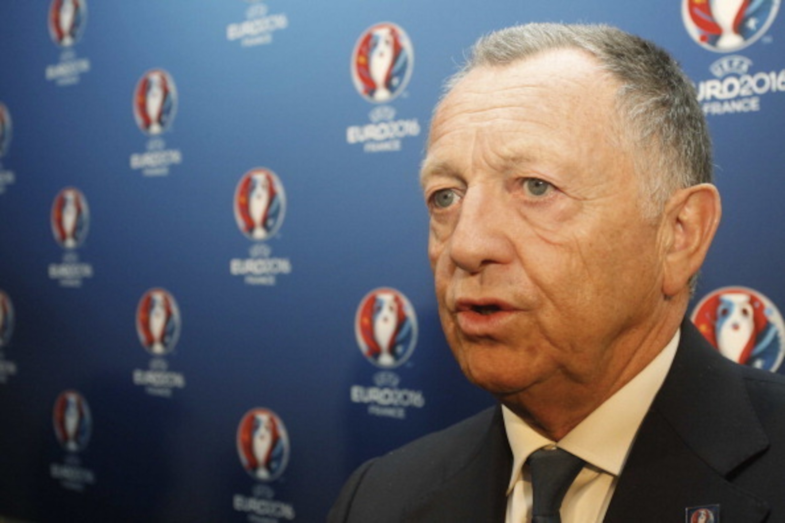 PARIS, FRANCE - JUNE 26:  Jean-Michel Aulas attends the EURO 2016 Logo & Slogan Launch on June 26, 2013 in Paris, France.  (Photo by Xavier Laine/Getty Images)