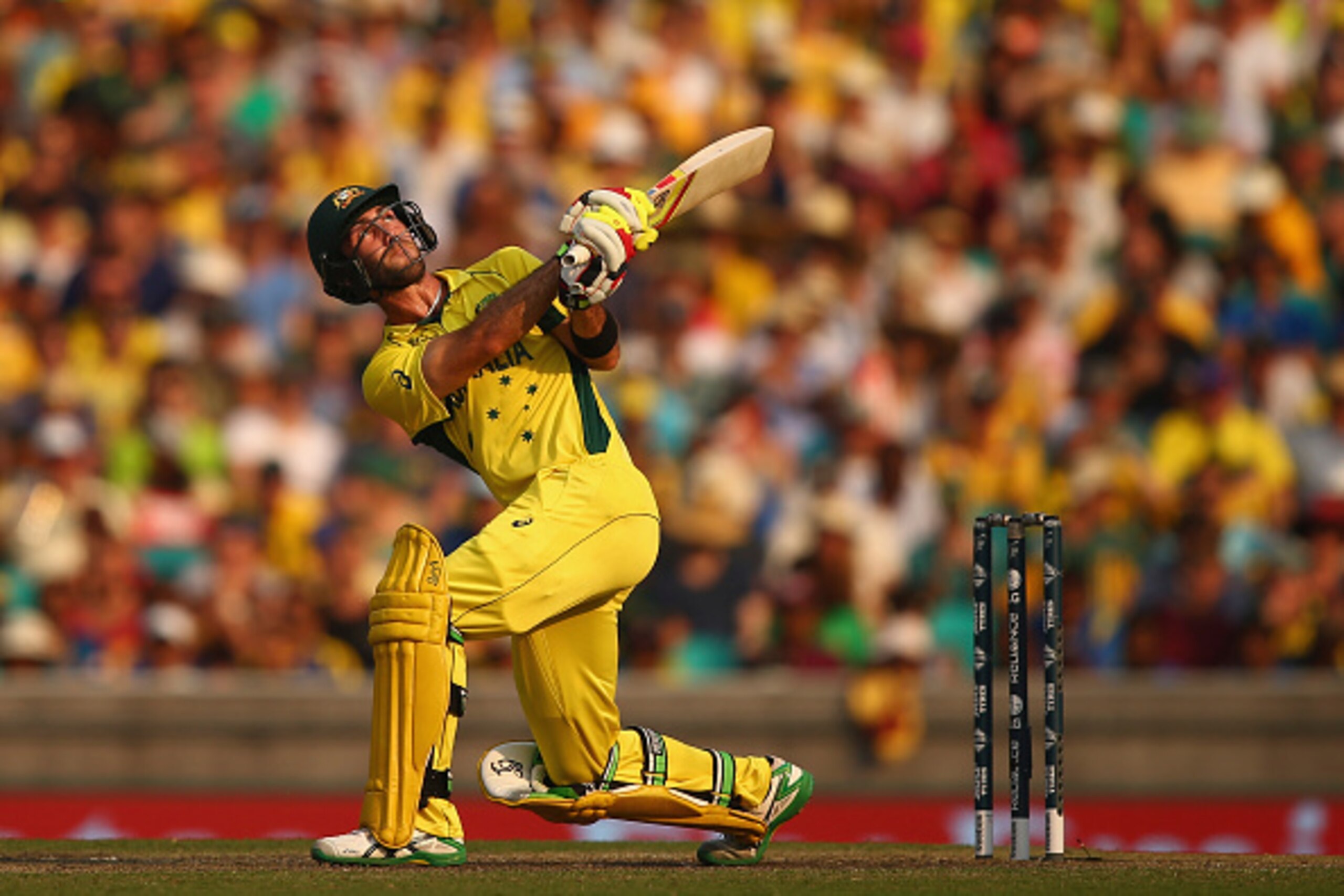SYDNEY, AUSTRALIA - MARCH 08:  Glenn Maxwell of Australia bats during the 2015 ICC Cricket World Cup match between Australia and Sri Lanka at Sydney Cricket Ground on March 8, 2015 in Sydney, Australia.  (Photo by Ryan Pierse/Getty Images)