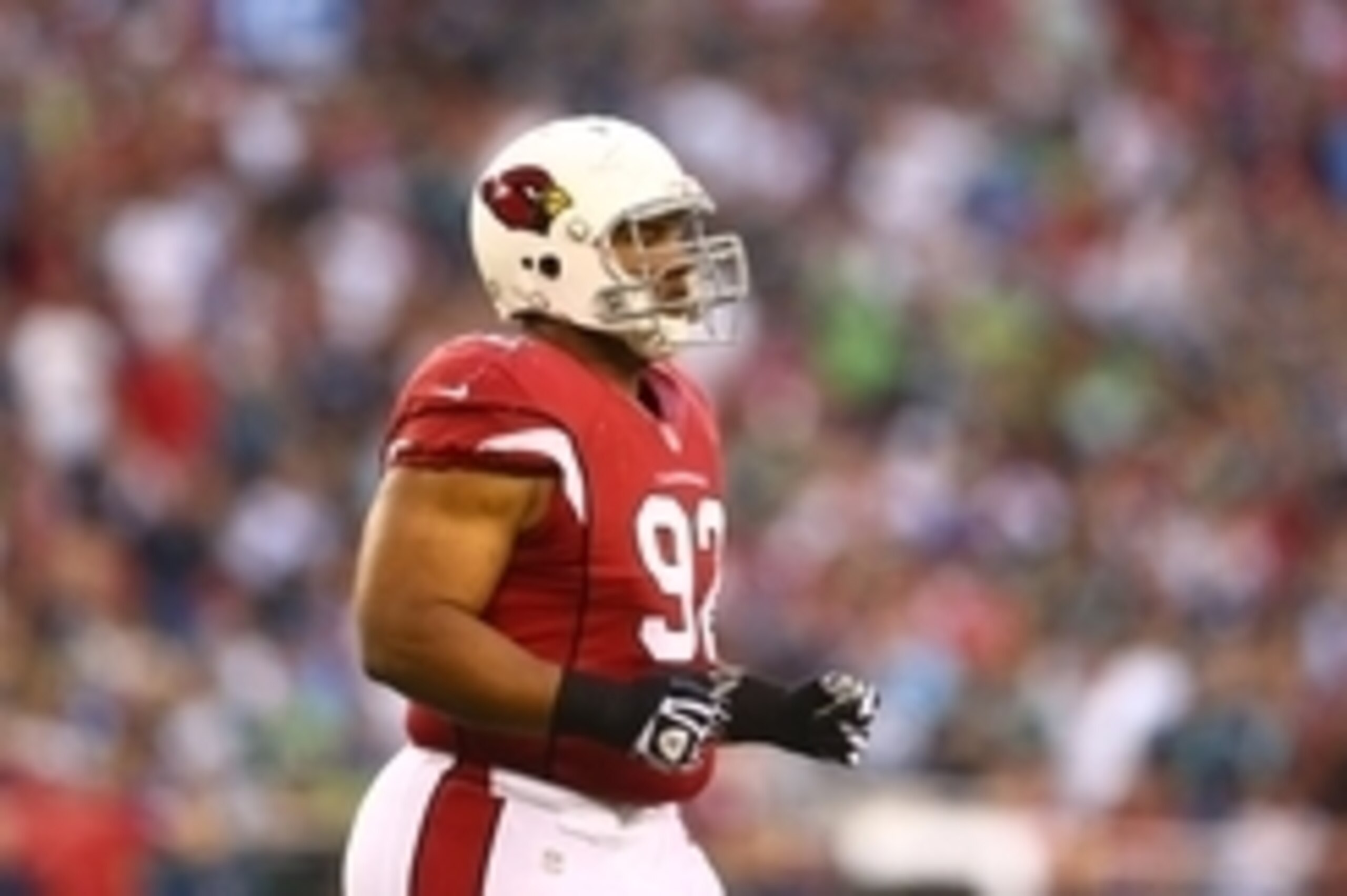 Oct 17, 2013; Phoenix, AZ, USA; Arizona Cardinals defensive tackle Dan Williams against the Seattle Seahawks at University of Phoenix Stadium. Mandatory Credit: Mark J. Rebilas-USA TODAY Sports