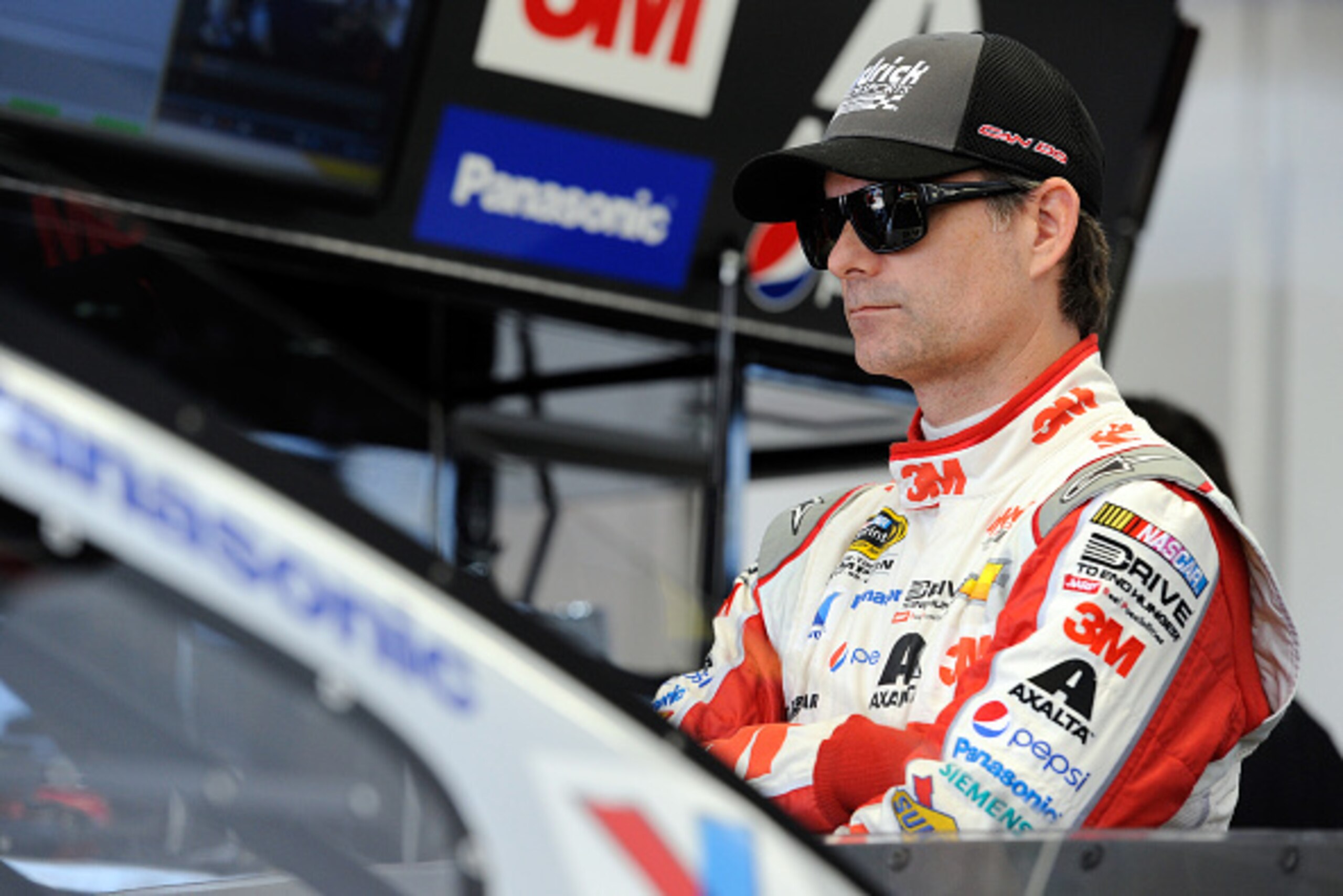 LAS VEGAS, NV - MARCH 07:  Jeff Gordon, driver of the #24 3M Chevrolet, stands in the garage during practice for the NASCAR Sprint Cup Series Kobalt 400 at Las Vegas Motor Speedway on March 7, 2015 in Las Vegas, Nevada.  (Photo by Jared C. Tilton/Getty Im