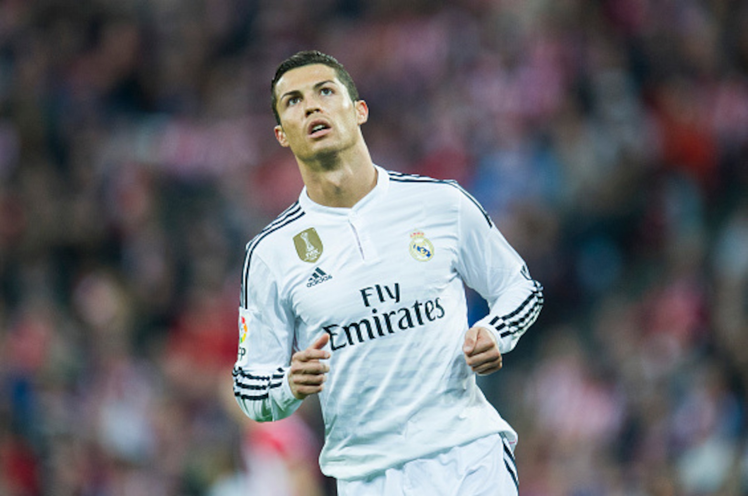 BILBAO, SPAIN - MARCH 07:  Cristiano Ronaldo of Real Madrid reacts during the La Liga match between Athletic Club Bilbao and Real Madrid CF at San Mames Stadium on March 7, 2015 in Bilbao, Spain.  (Photo by Juan Manuel Serrano Arce/Getty Images)