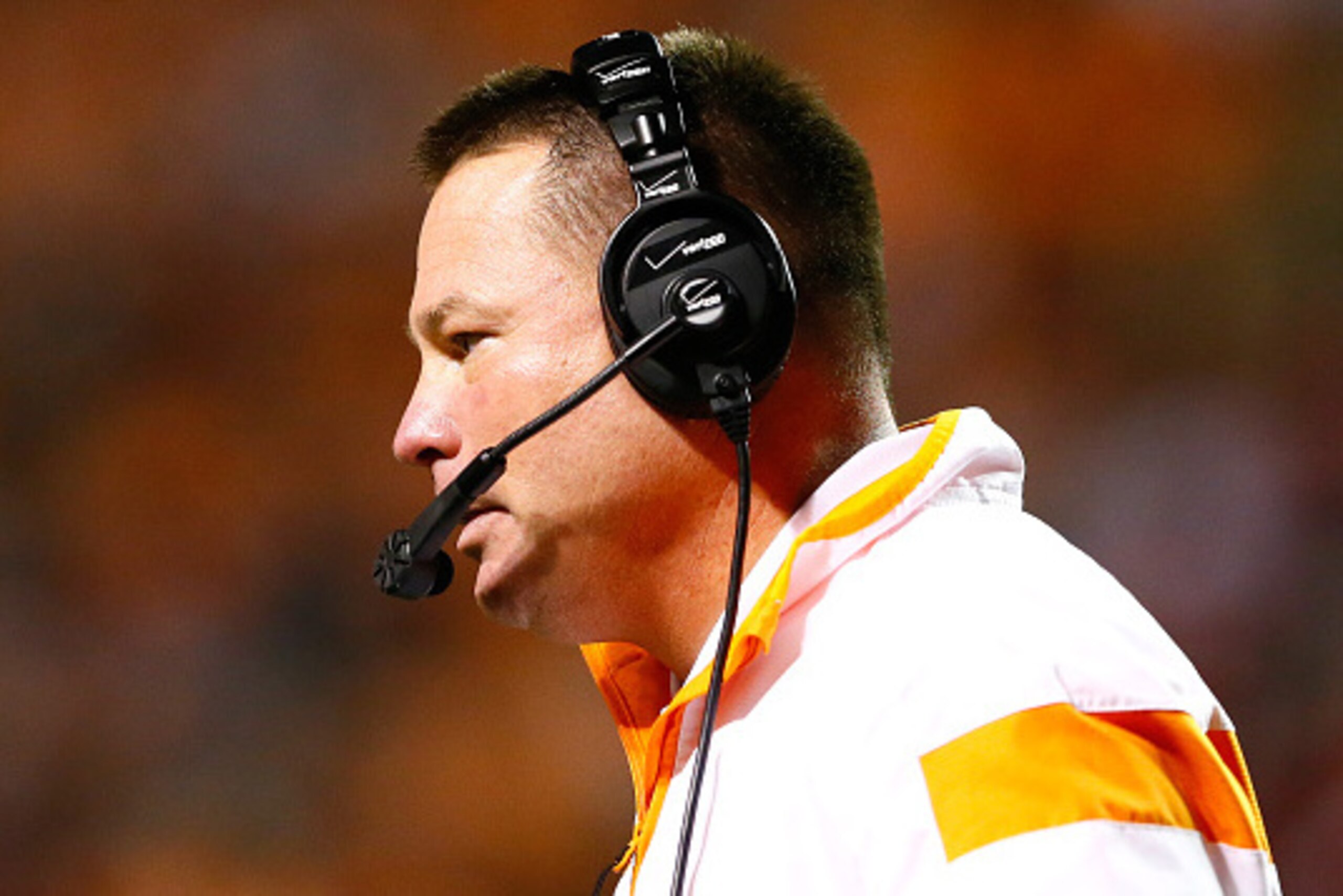KNOXVILLE, TN - OCTOBER 25:  Head coach Butch Jones of the Tennessee Volunteers against the Alabama Crimson Tide at Neyland Stadium on October 25, 2014 in Knoxville, Tennessee.  (Photo by Kevin C. Cox/Getty Images)
