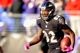 BALTIMORE, MD - OCTOBER 19:  Wide receiver Torrey Smith #82 reacts after scoring a touchdown in the fourth quarter of a game against the Atlanta Falcons at M&T Bank Stadium on October 19, 2014 in Baltimore, Maryland.  (Photo by Mitchell Layton/Getty Image