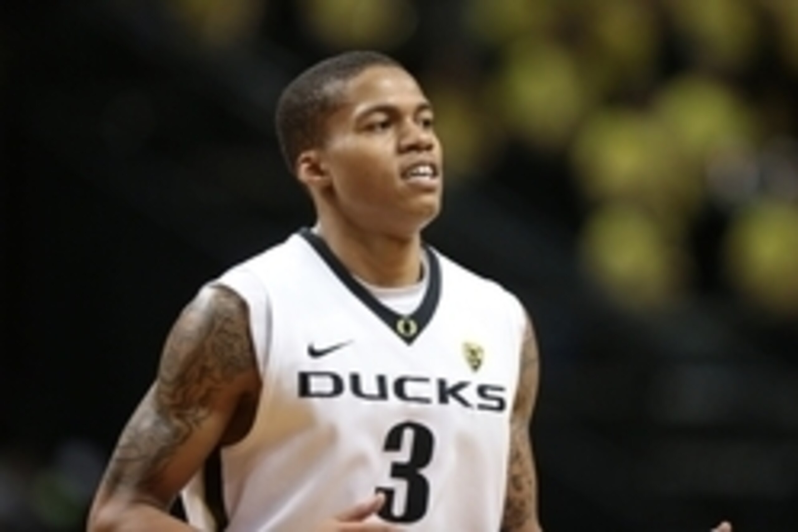Feb 8, 2015; Eugene, OR, USA; Oregon Ducks guard Joseph Young (3) looks to the Oregon Ducks bench before half time against the Washington State Cougars at Matthew Knight Arena. Mandatory Credit: Scott Olmos-USA TODAY Sports