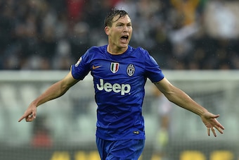 TURIN, ITALY - NOVEMBER 09:  Stephan Lichtsteiner of Juventus FC celebrates after scoring a goal during the Serie A match between Juventus FC and Parma FC at Juventus Arena on November 9, 2014 in Turin, Italy.  (Photo by Valerio Pennicino/Getty Images)