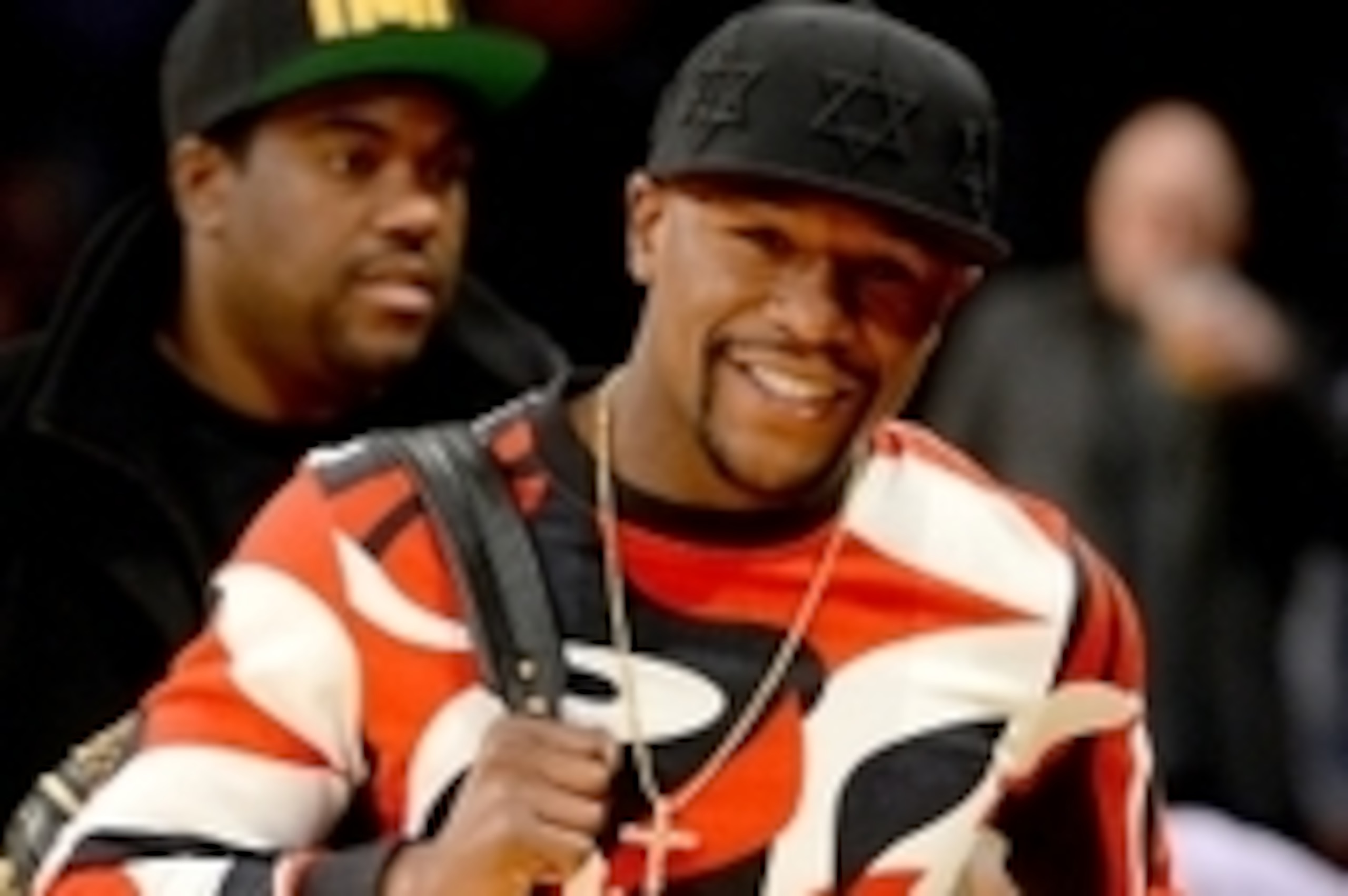 Feb 22, 2015; Los Angeles, CA, USA; Floyd Mayweather Jr. attends the game between the Boston Celtics and the Los Angeles Lakers at Staples Center. Mandatory Credit: Jayne Kamin-Oncea-USA TODAY Sports