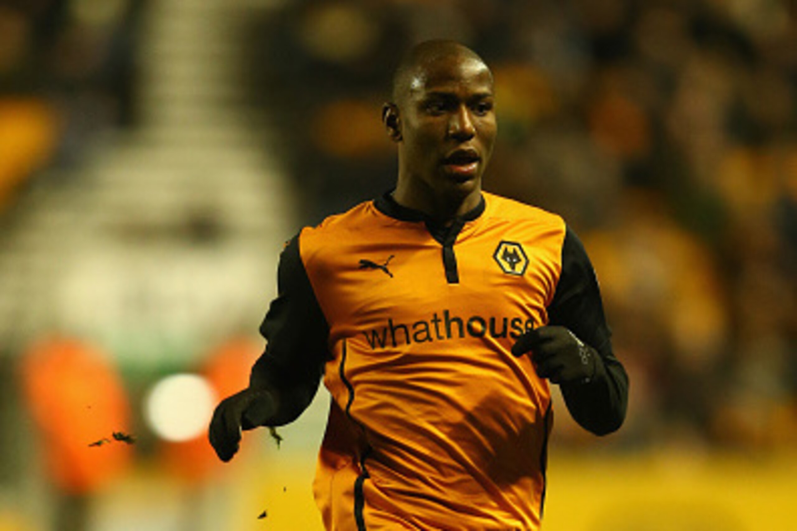 WOLVERHAMPTON, ENGLAND - FEBRUARY 24:  Benik Afobe of Wolverhampton  during the Sky Bet Championship match between Wolverhampton Wanderers and Fulham at Molineux on February 24, 2015 in Wolverhampton, England.  (Photo by Michael Steele/Getty Images)