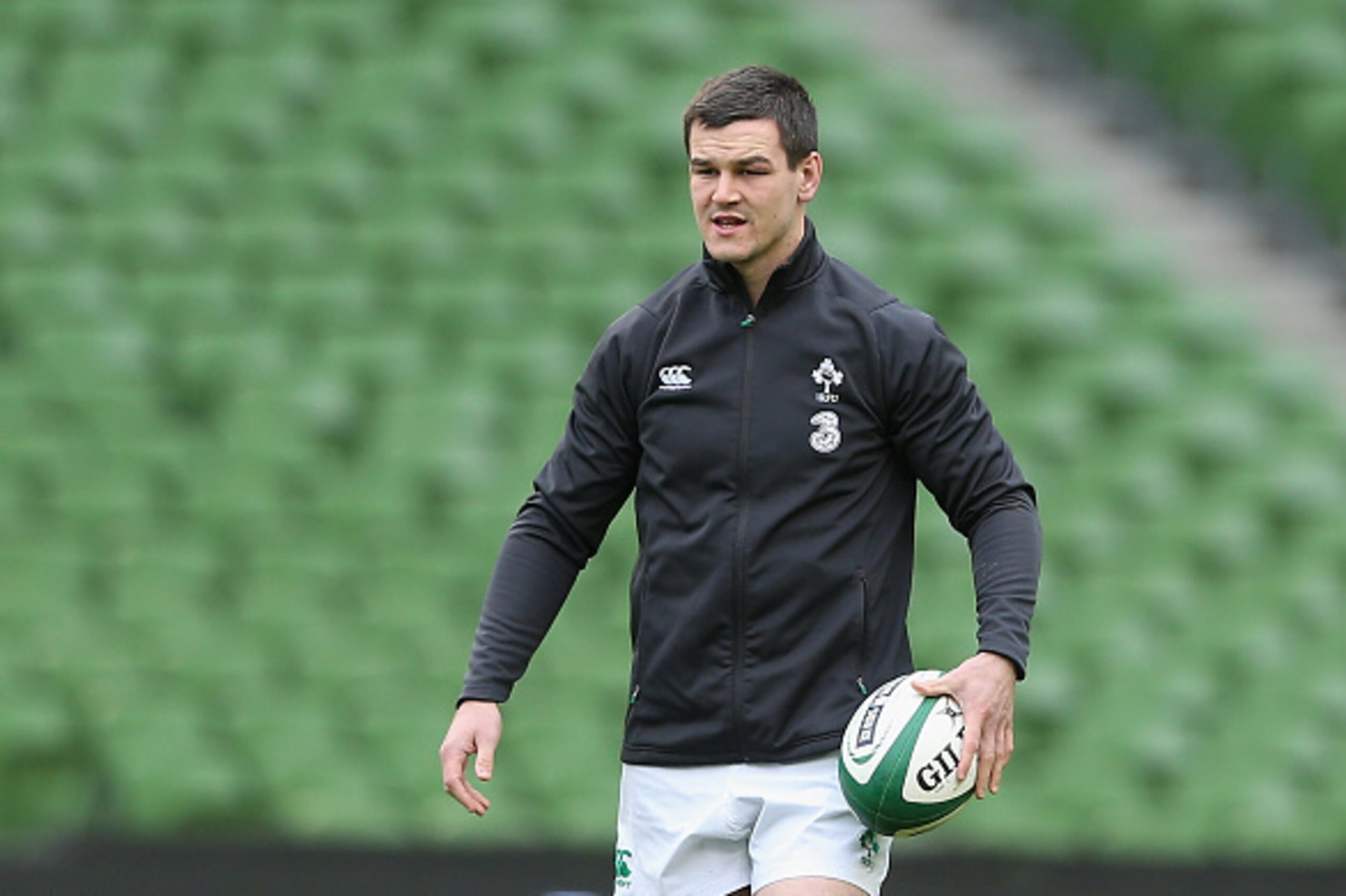 DUBLIN, IRELAND - FEBRUARY 28:  Johnny Sexton looks on during the Irleland captain's run at the Aviva Stadium on February 28, 2015 in Dublin, Ireland.  (Photo by David Rogers/Getty Images)