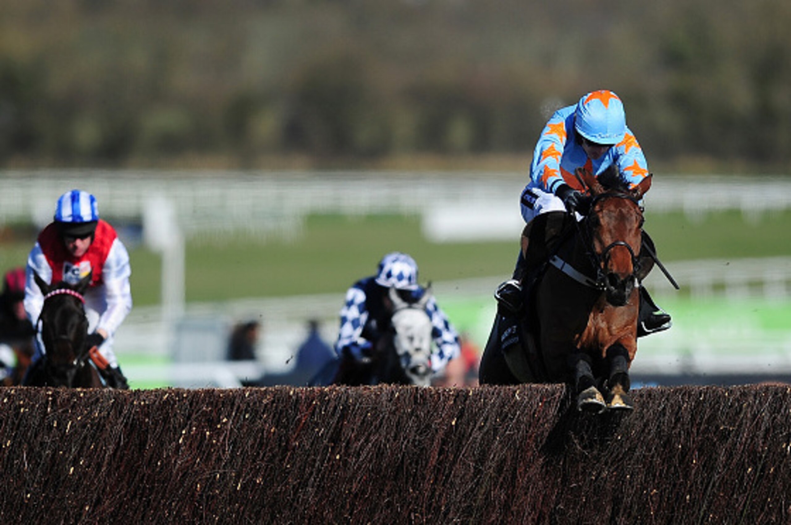 CHELTENHAM, ENGLAND - MARCH 10:  Un De Sceaux ridden by Ruby Walsh clears the last and wins The Racing Post Arkle Challenge Trophy Steeple Chase during Day One of the Cheltenham Festival at Cheltenham Racecourse on March 10, 2015 in Cheltenham, England.  
