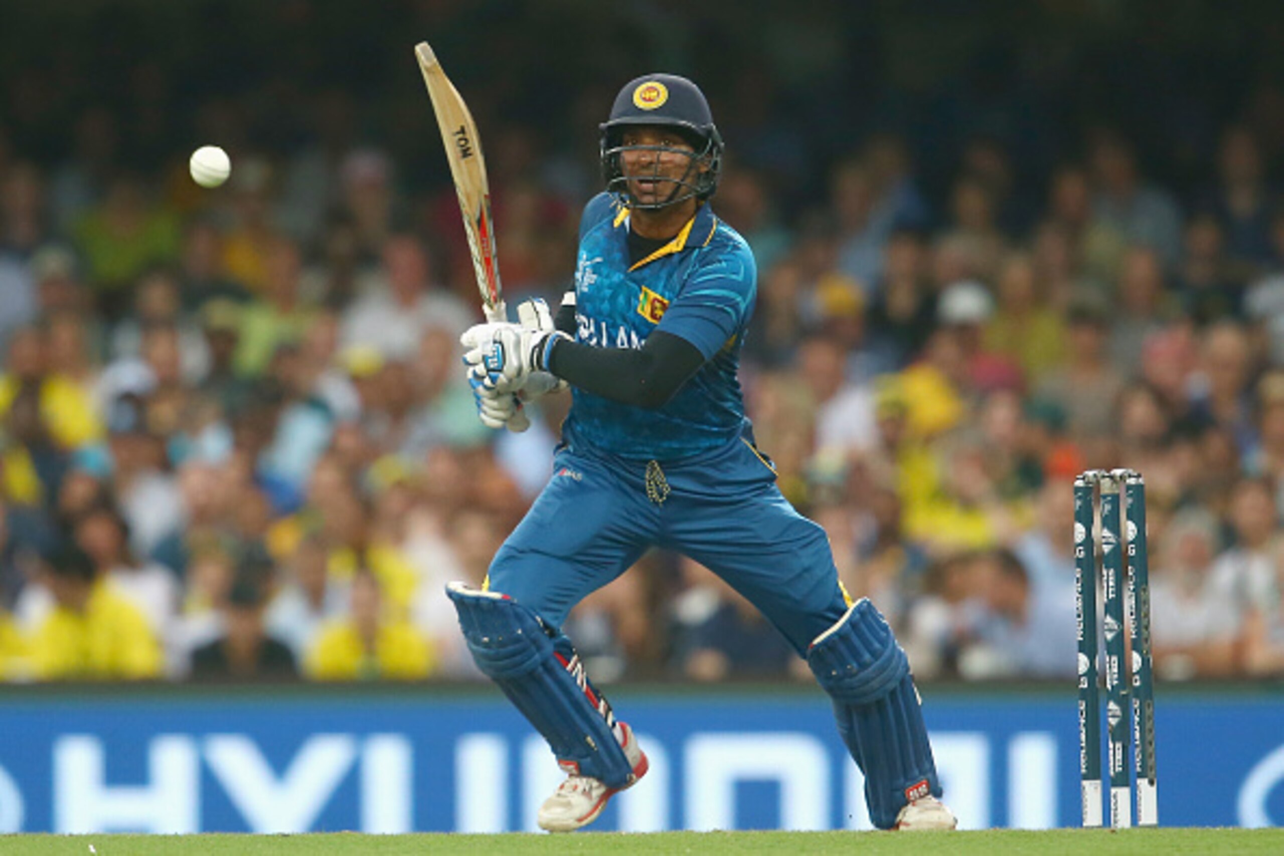 SYDNEY, AUSTRALIA - MARCH 08:  Kumar Sangakkara of Sri Lanka bats during the 2015 ICC Cricket World Cup match between Australia and Sri Lanka at Sydney Cricket Ground on March 8, 2015 in Sydney, Australia.  (Photo by Mark Kolbe/Getty Images)
