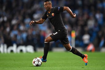 MANCHESTER, ENGLAND - SEPTEMBER 30:  Ashley Cole of AS Roma in action during the UEFA Champions League Group E match between Manchester City FC and AS Roma  on September 30, 2014 in Manchester, United Kingdom.  (Photo by Laurence Griffiths/Getty Images)