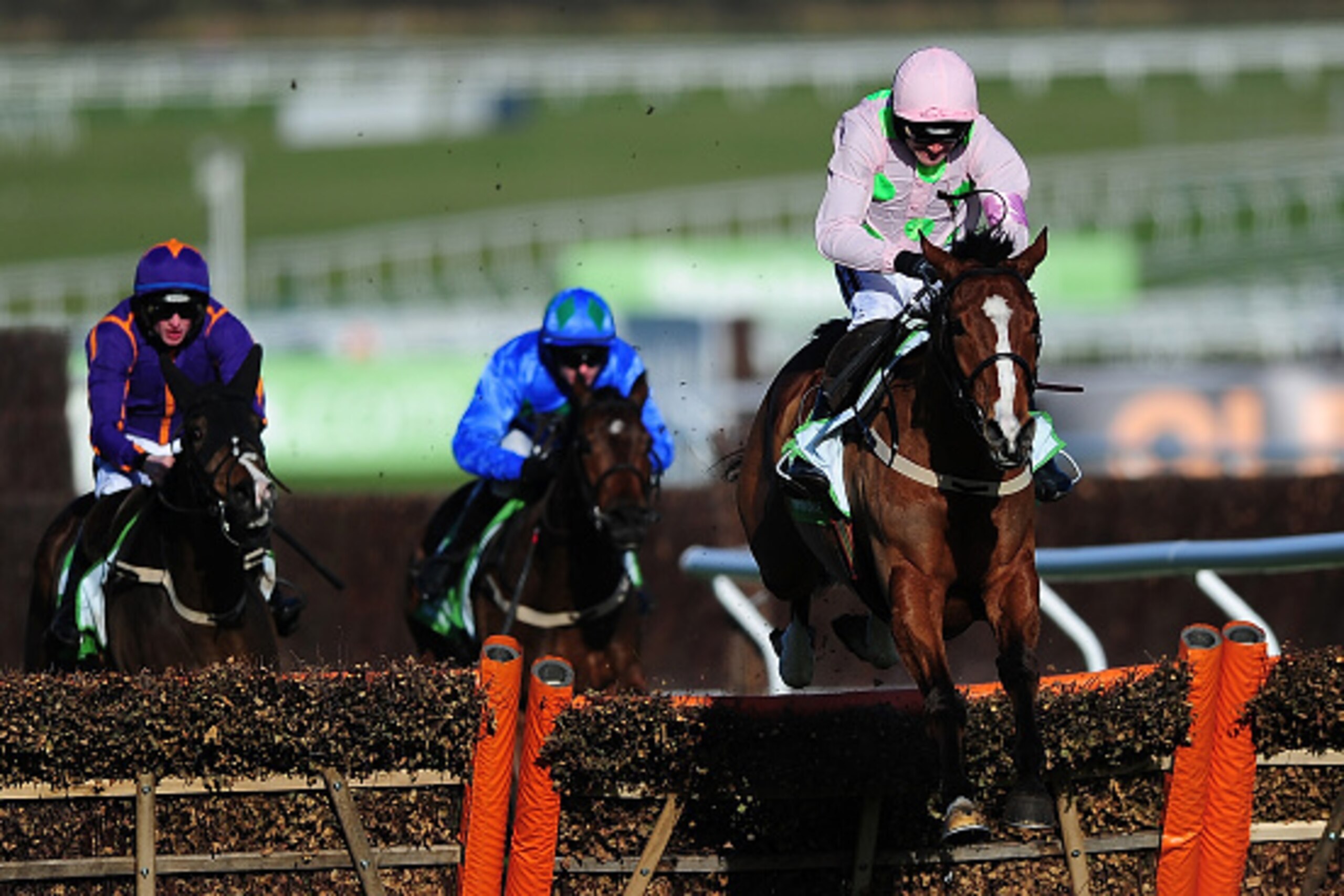 CHELTENHAM, ENGLAND - MARCH 10:  Faugheen ridden by Ruby Walsh clear the last and win The Stan James Champion Hurdle Challenge Trophy during Day One of the Cheltenham Festival at Cheltenham Racecourse on March 10, 2015 in Cheltenham, England.  (Photo by D