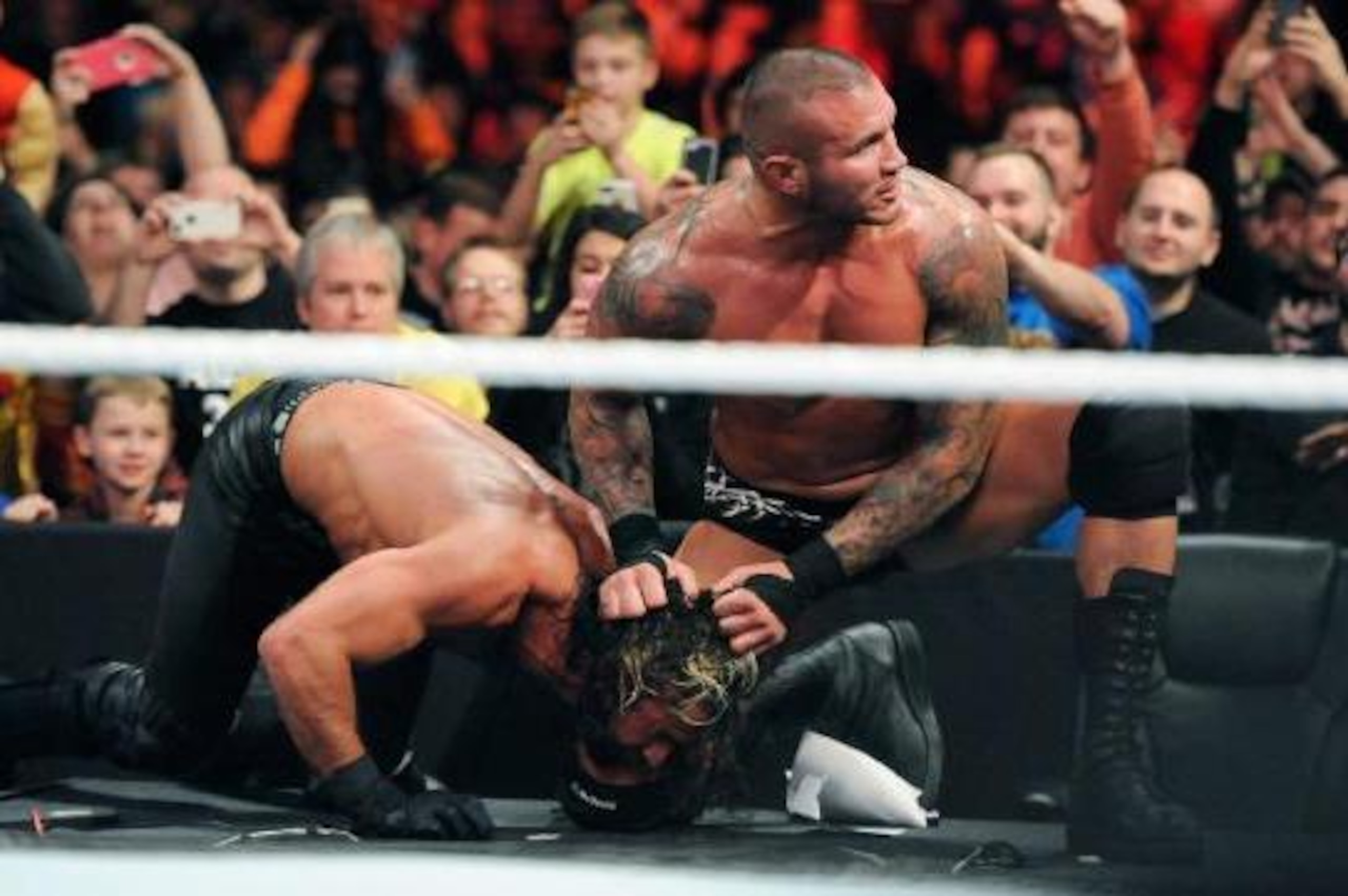 Randy Orton assaults Seth Rollins
